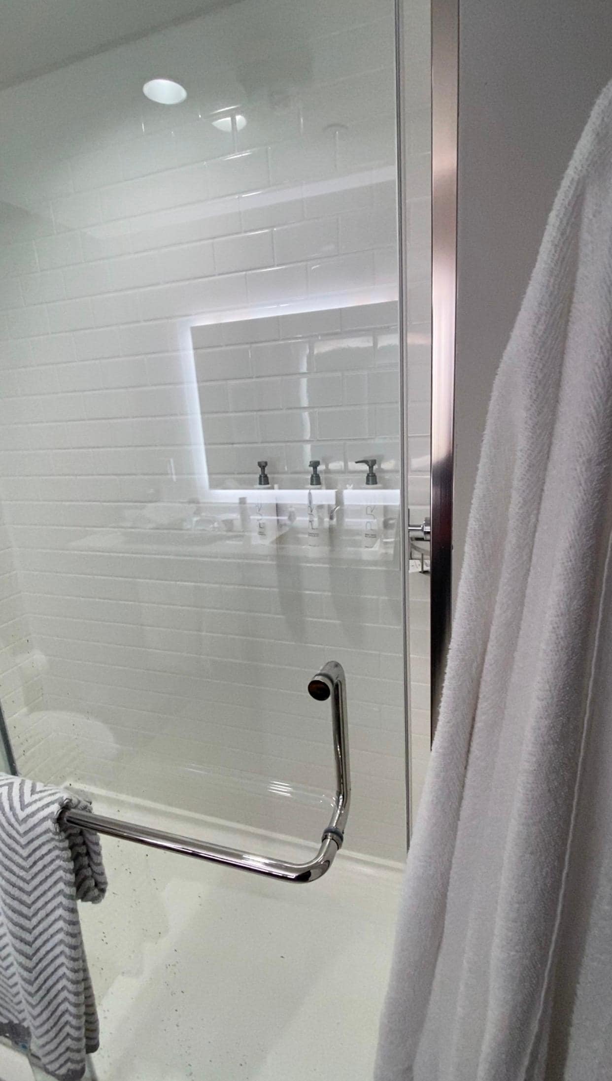 This is how much the door was opened during the showers and because the water is also faced towards the door, the water was splashing everywhere! I didn’t even want to bother complaining about this since I had no trust in their  competency!