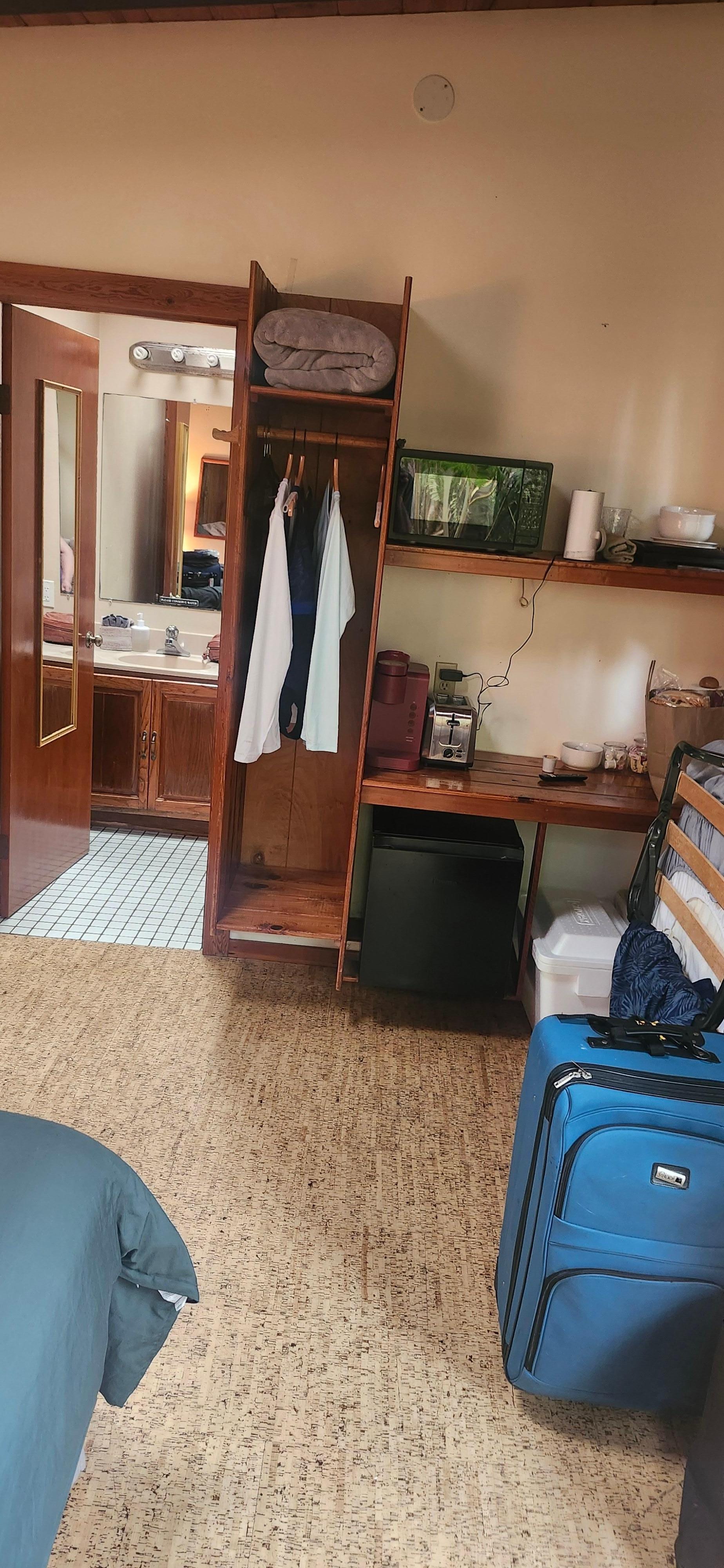 Kitchenette - fridge and coffee maker