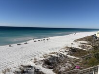 View of the beach from the top balcony