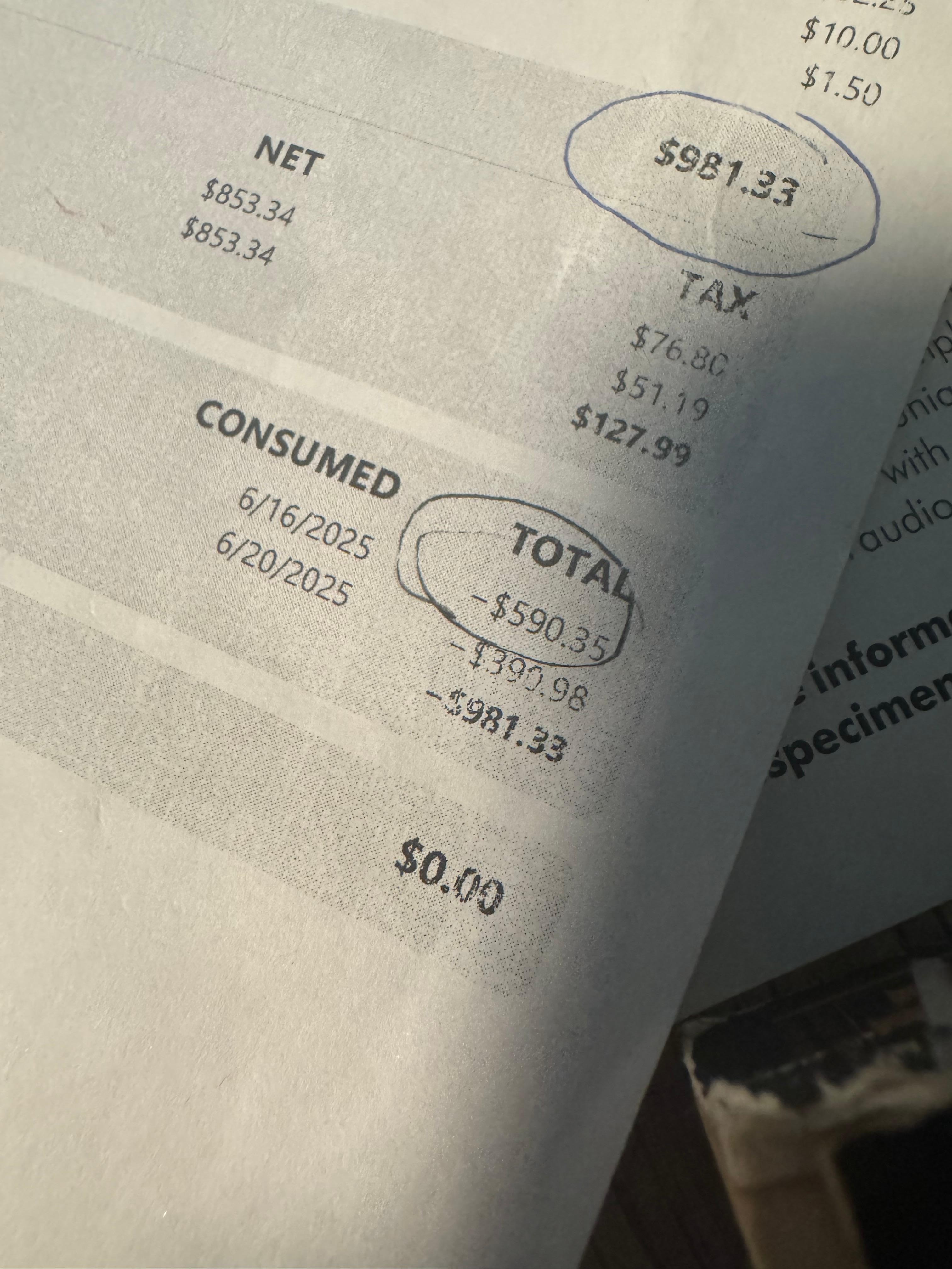 The amount I pre-paid on Expedia was $737.07