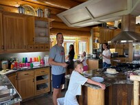 Kitchen has lots of room for prep, cooking and dining