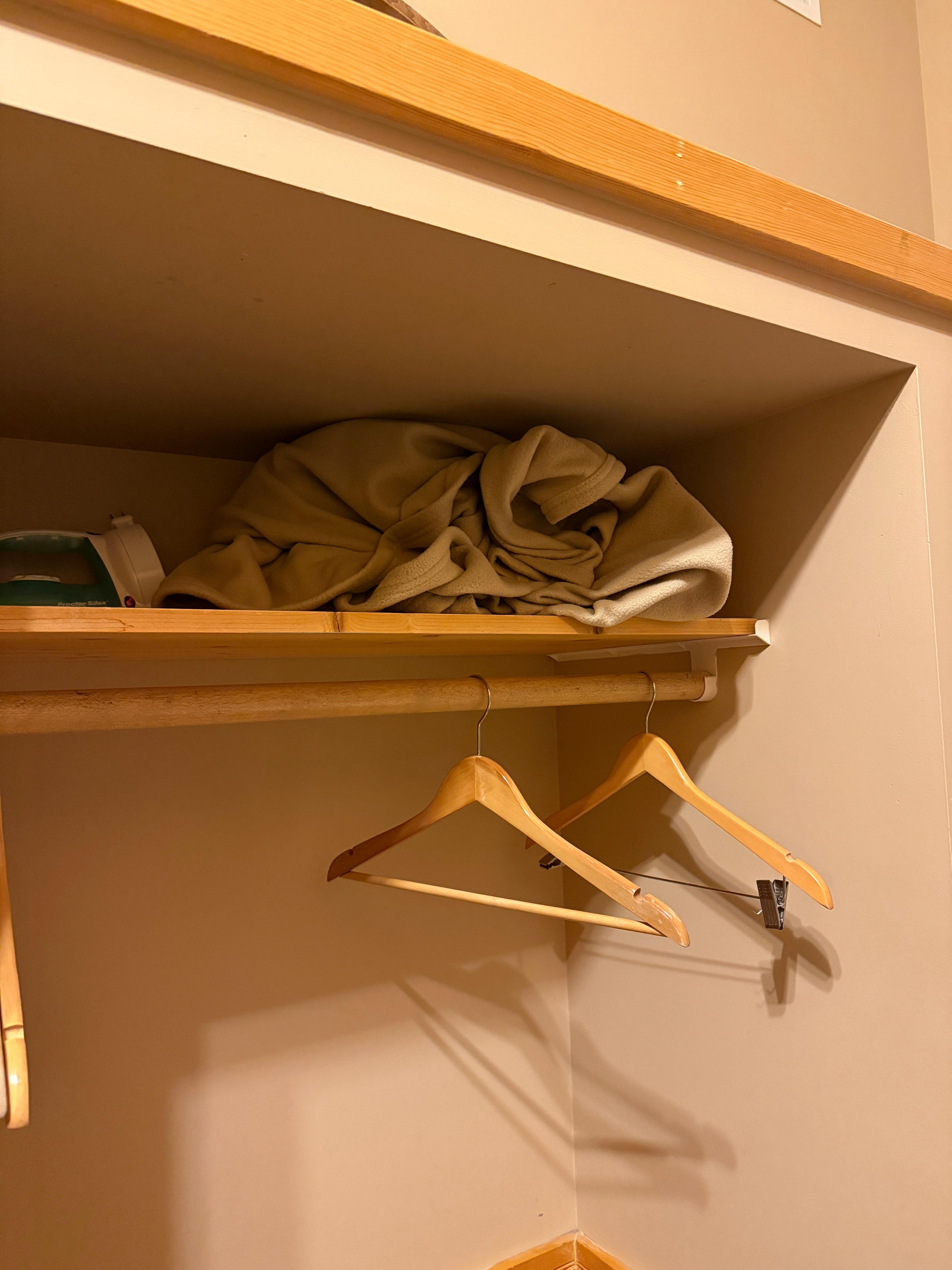 This was how the extra blanket was left in the closet area 