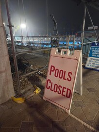 All pools were blocked off and closed