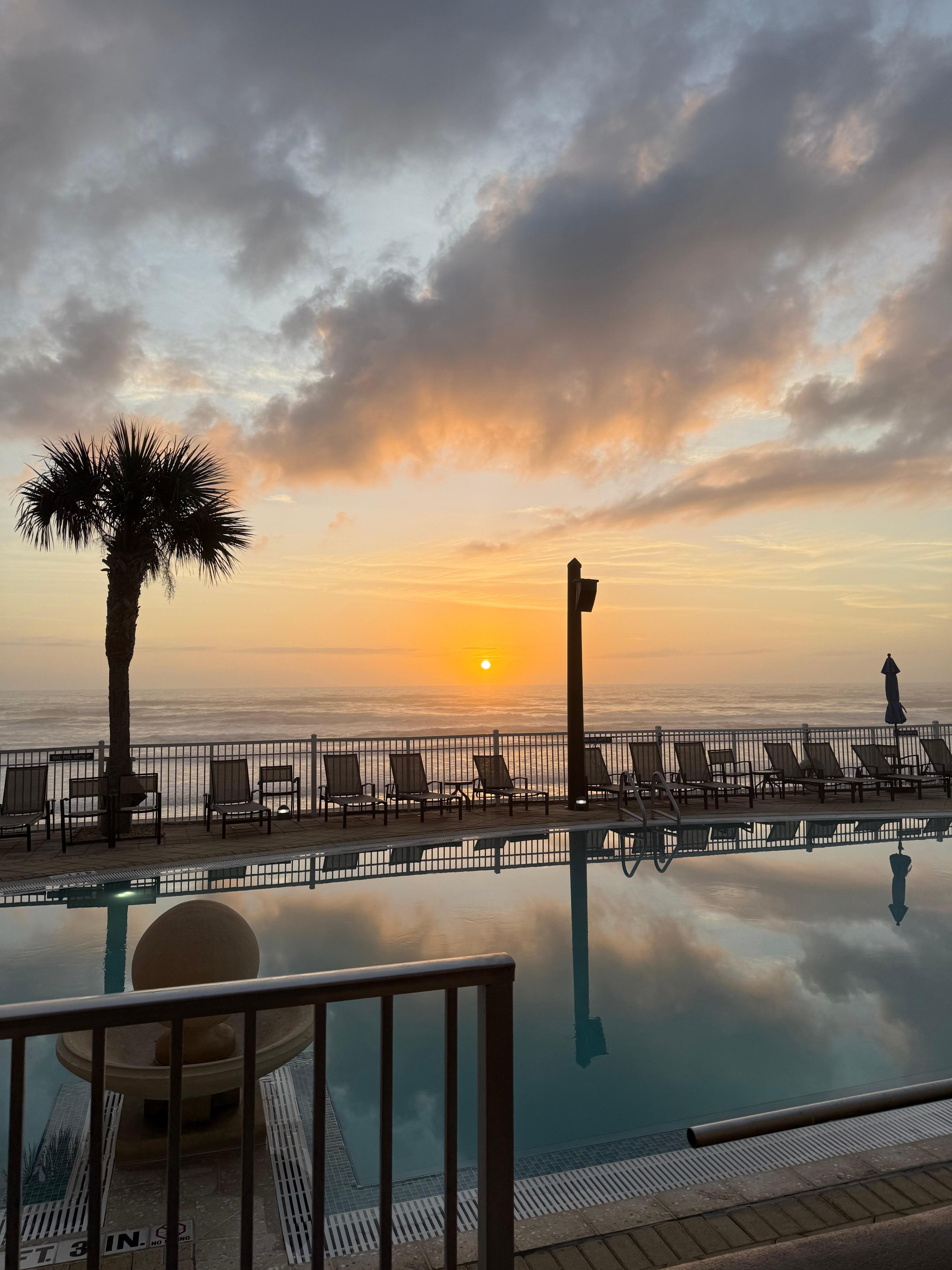 Sunrise from the pool