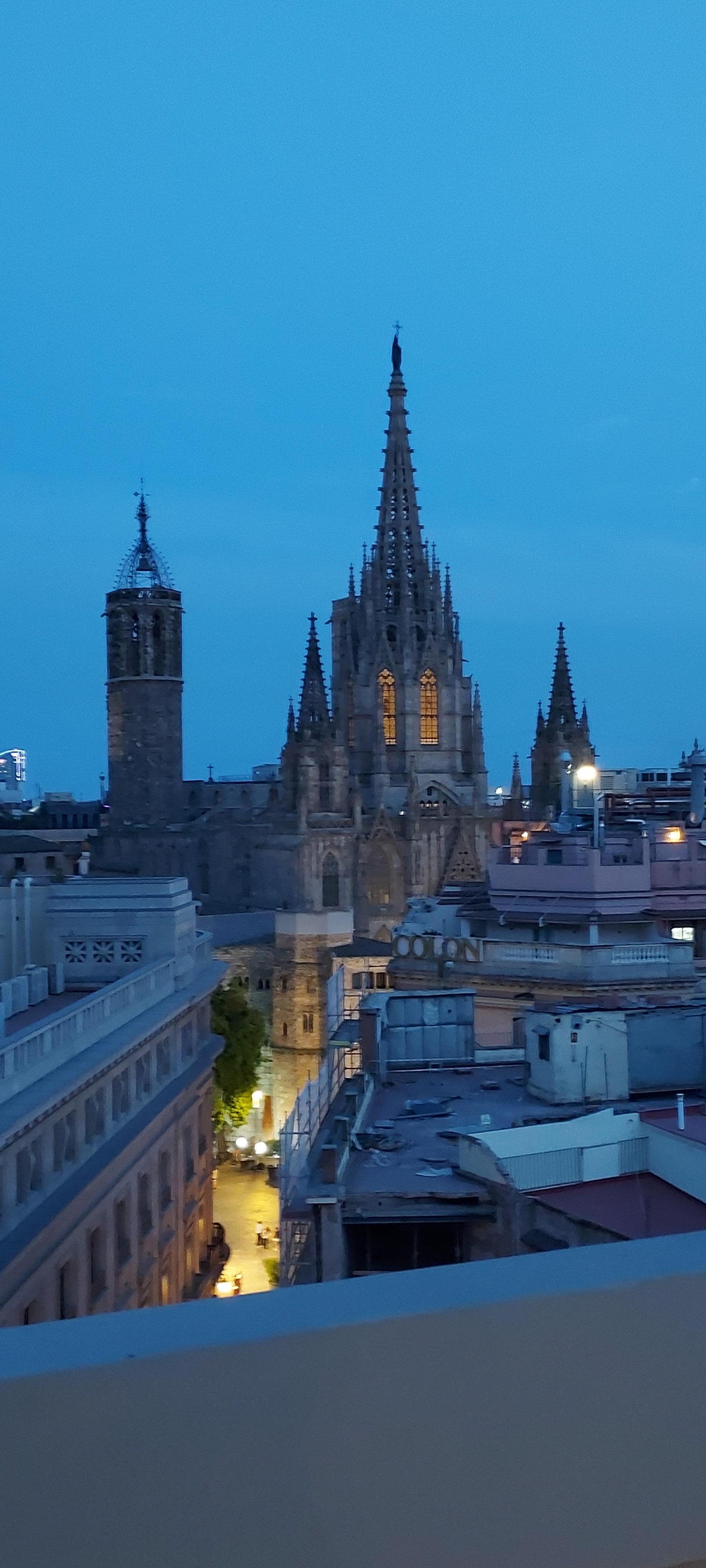 Evening view from the roof top bar