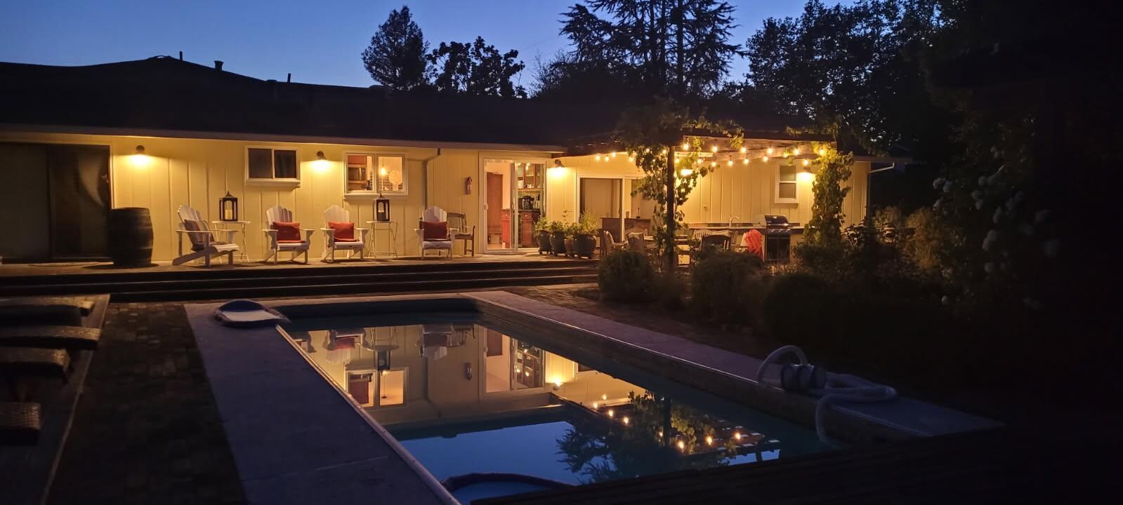 Back of house at night. Great for star gazing!