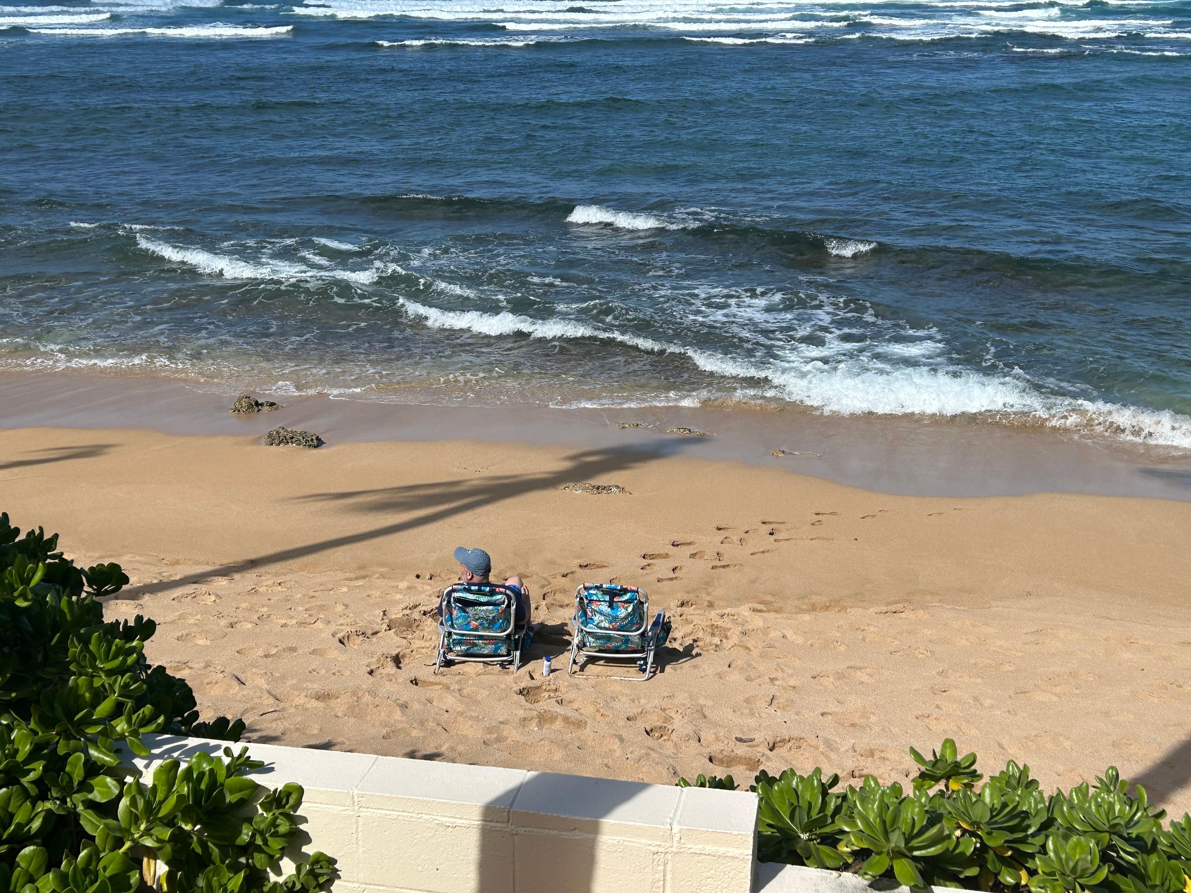 Great beach right in front of the rental.