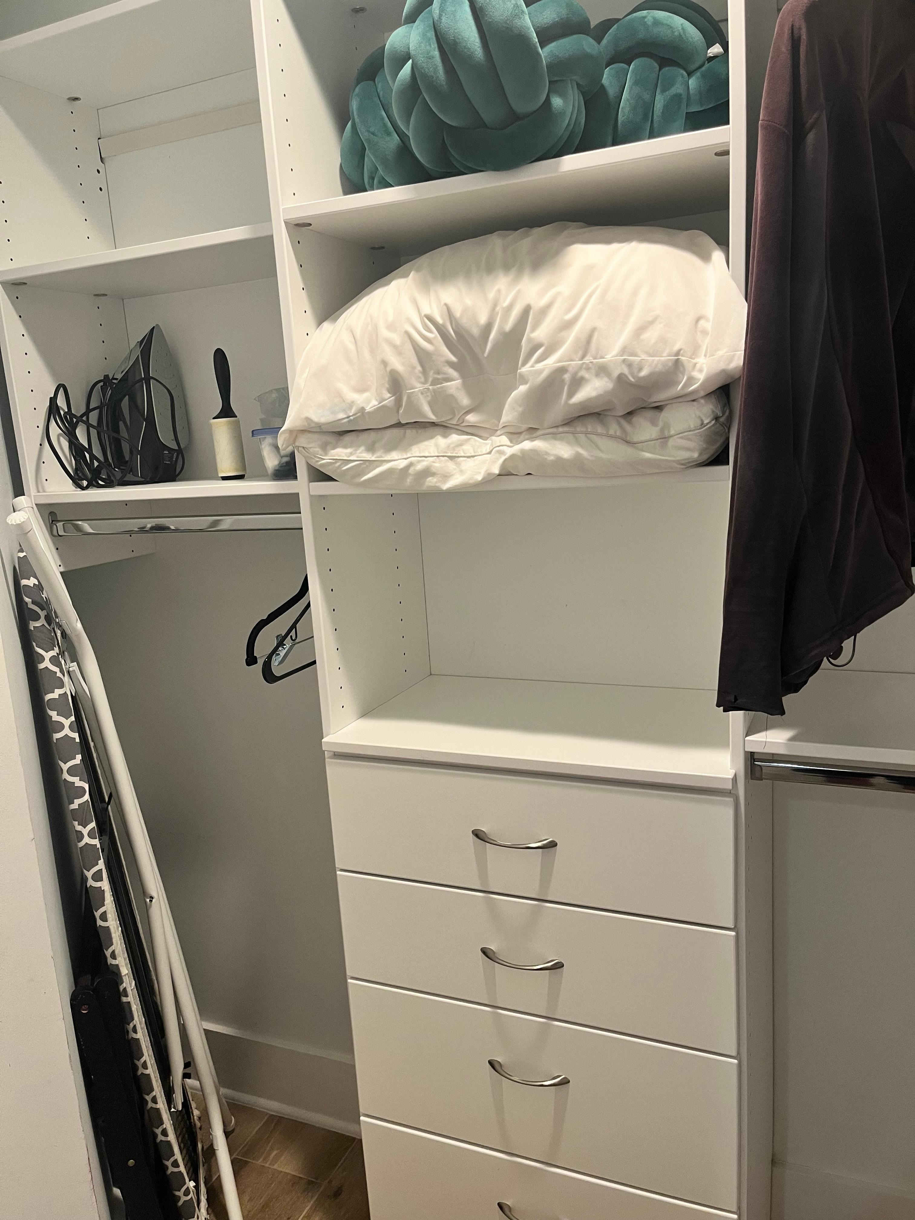 Lots of closet space plus extra bedding