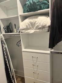Lots of closet space plus extra bedding