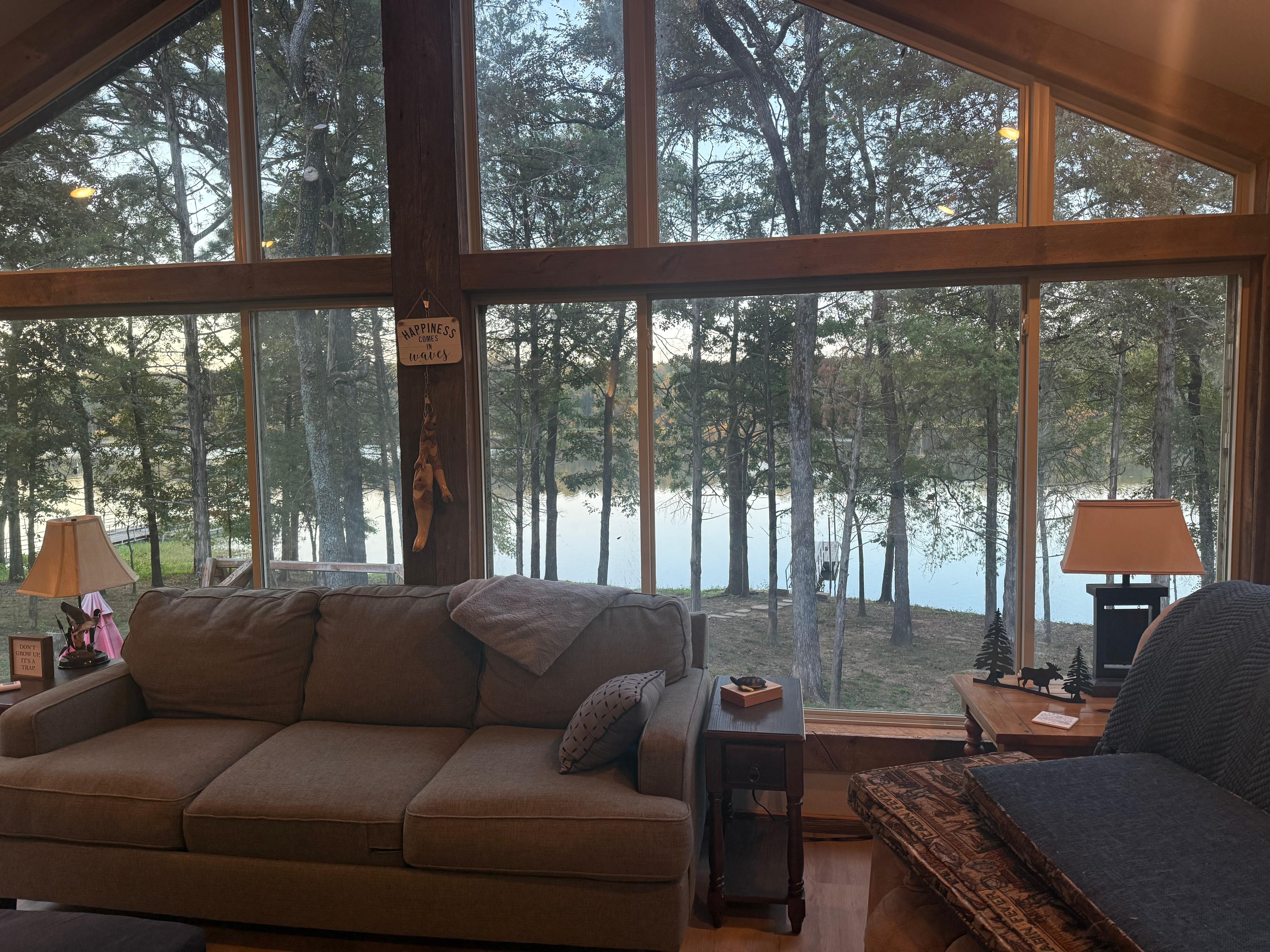 View out onto water from the family room