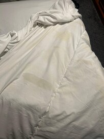 Badly stained quilt