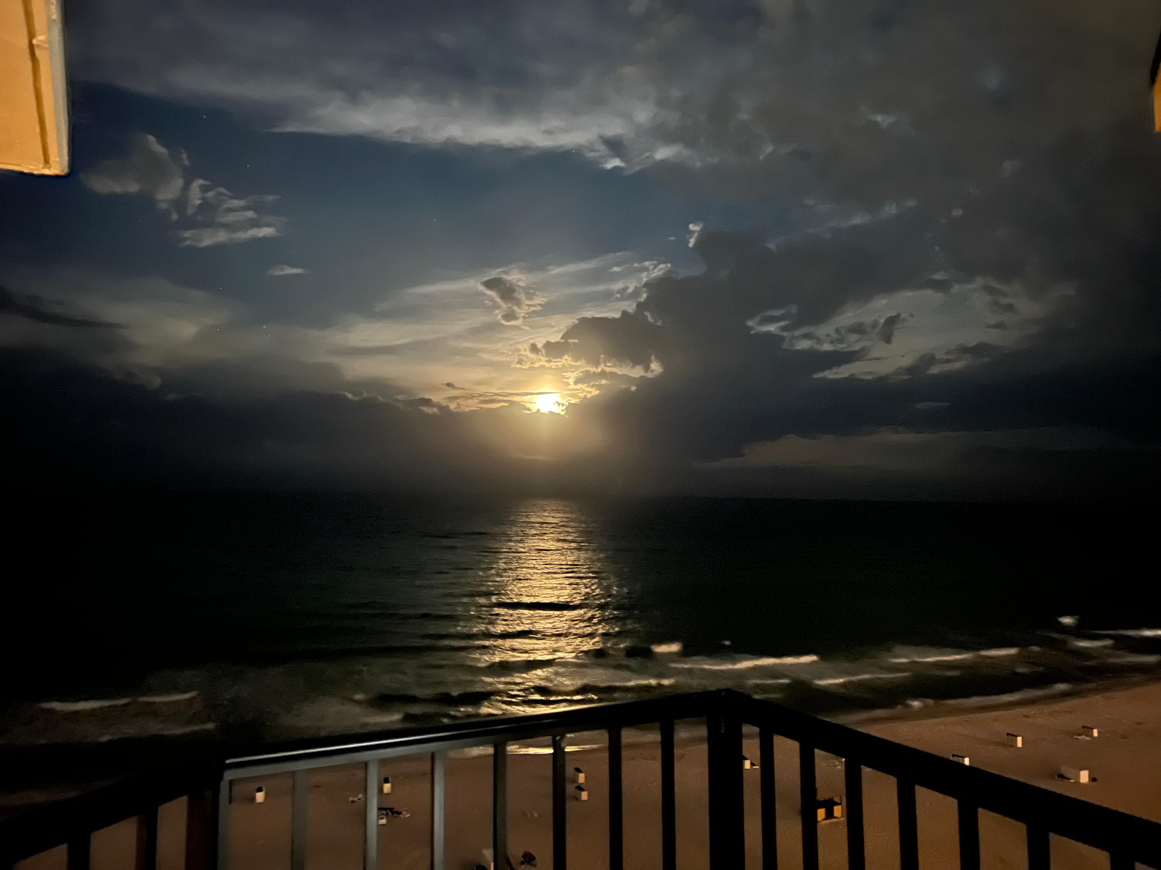 The moon from the balcony.
