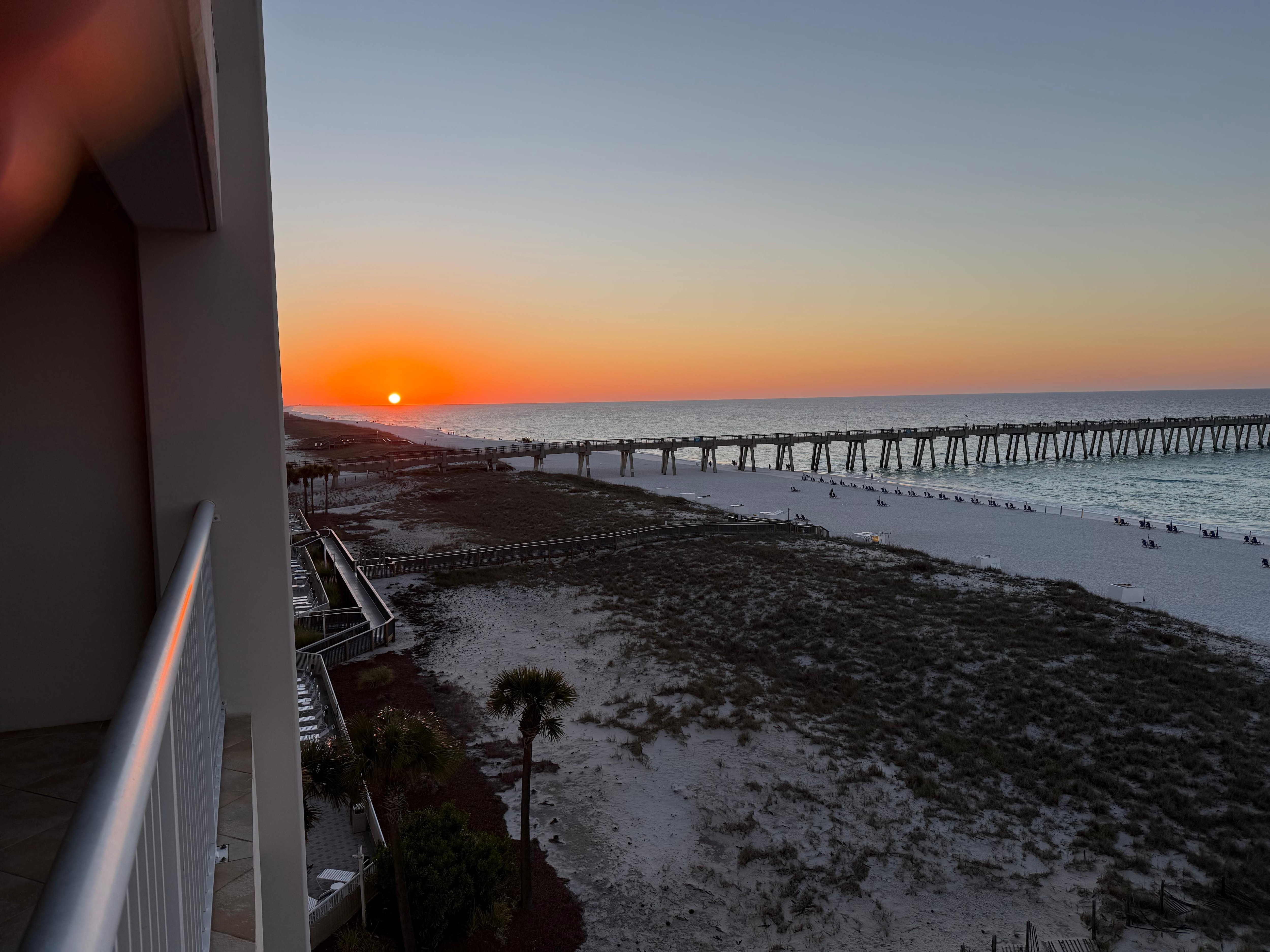 Photo of the sunrise from the balcony.