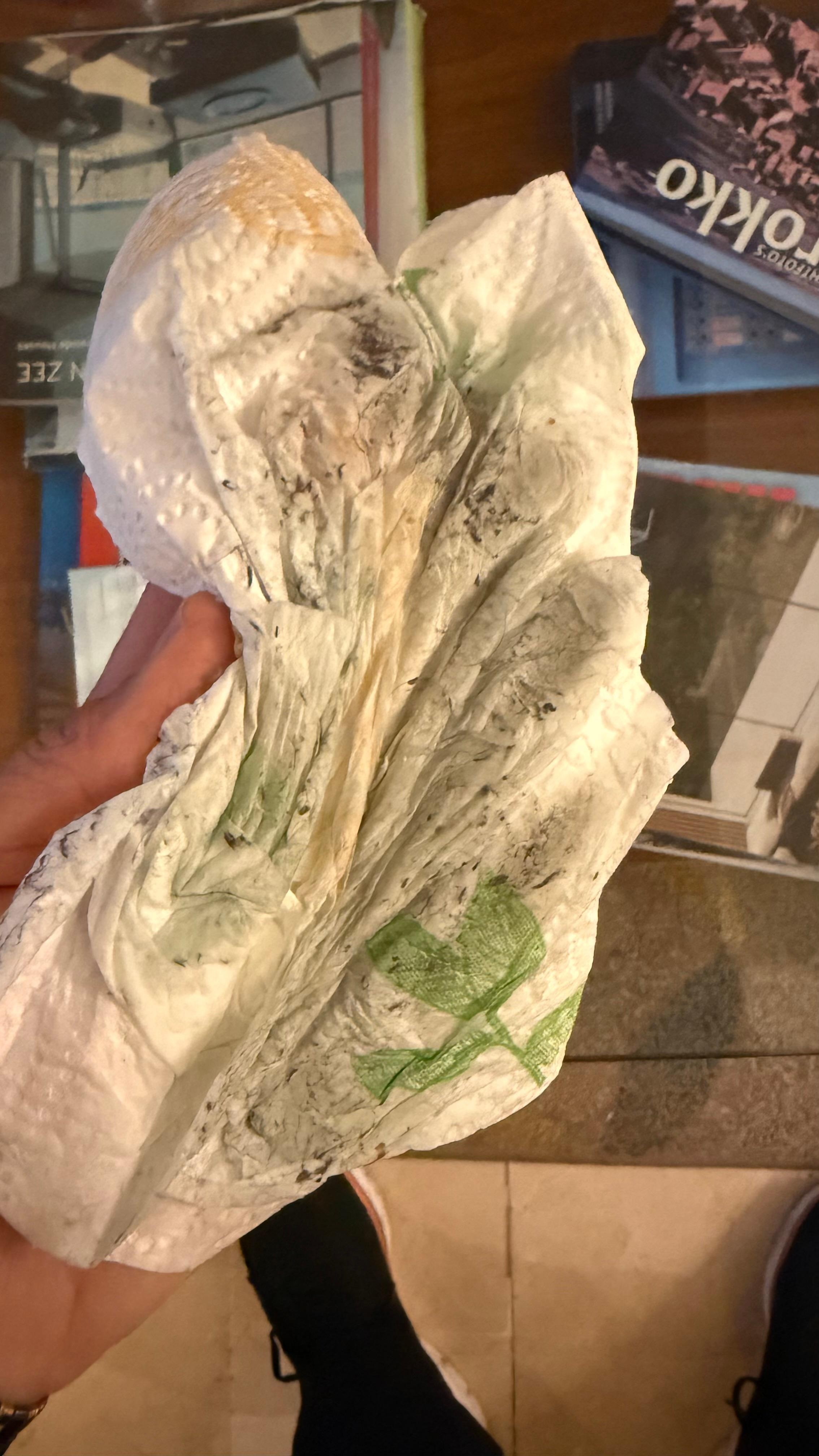 Grime after wiling coffee table, on arrival