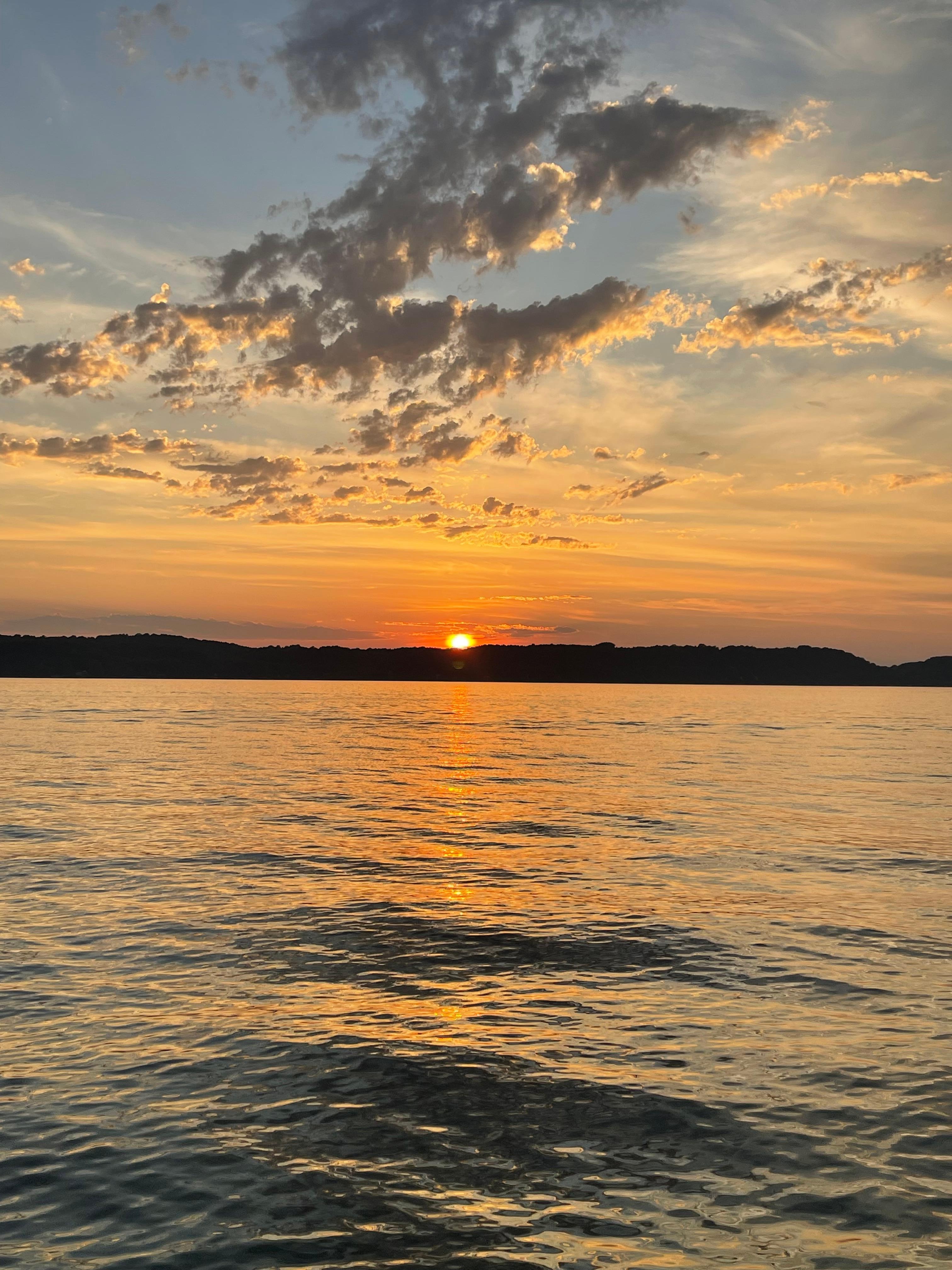 The view of the sunset