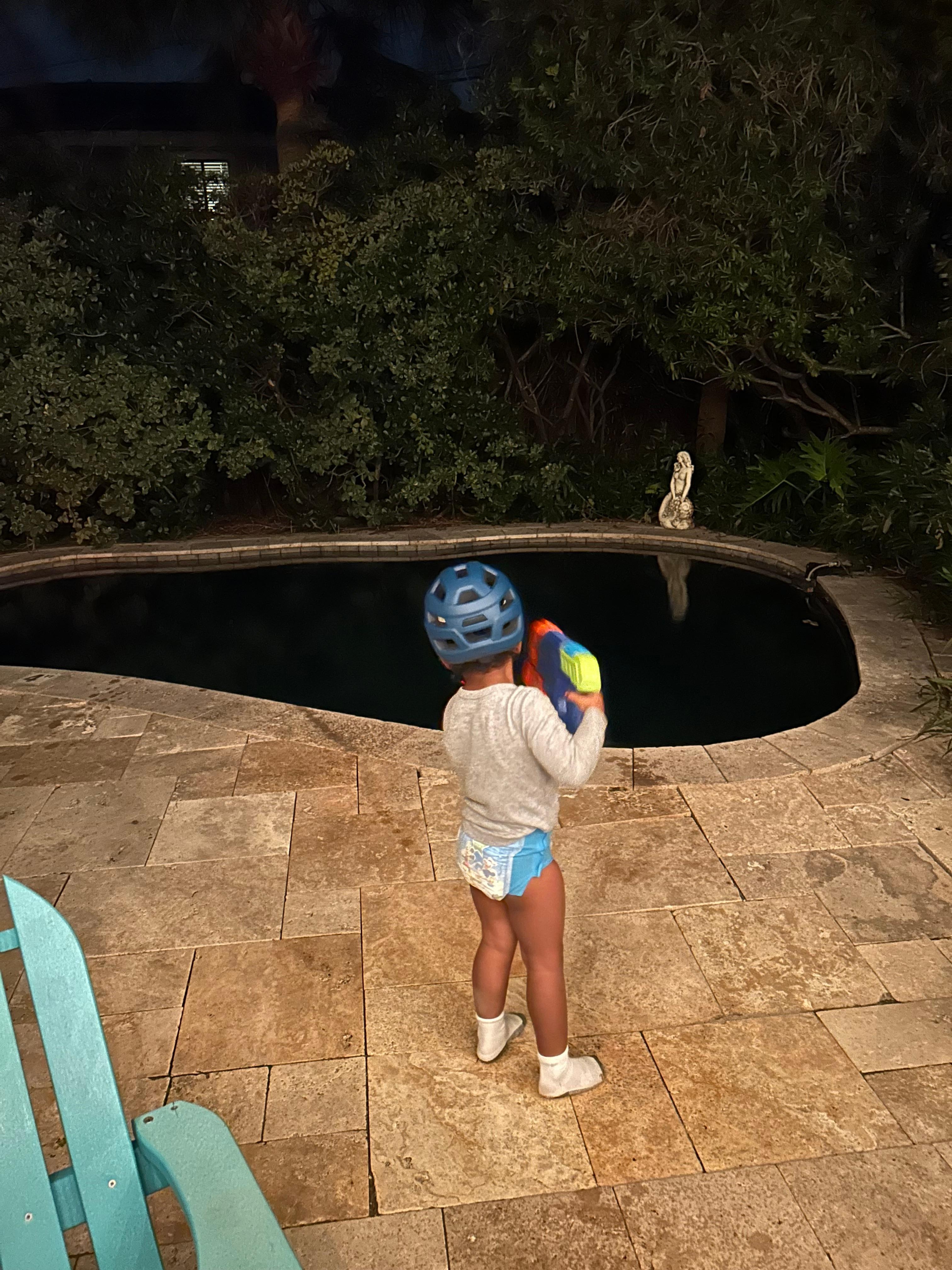 Too excited for pants! Squirt gun fun included! 