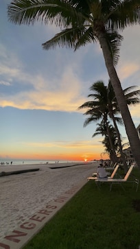 Sunset from the beach in front of condo