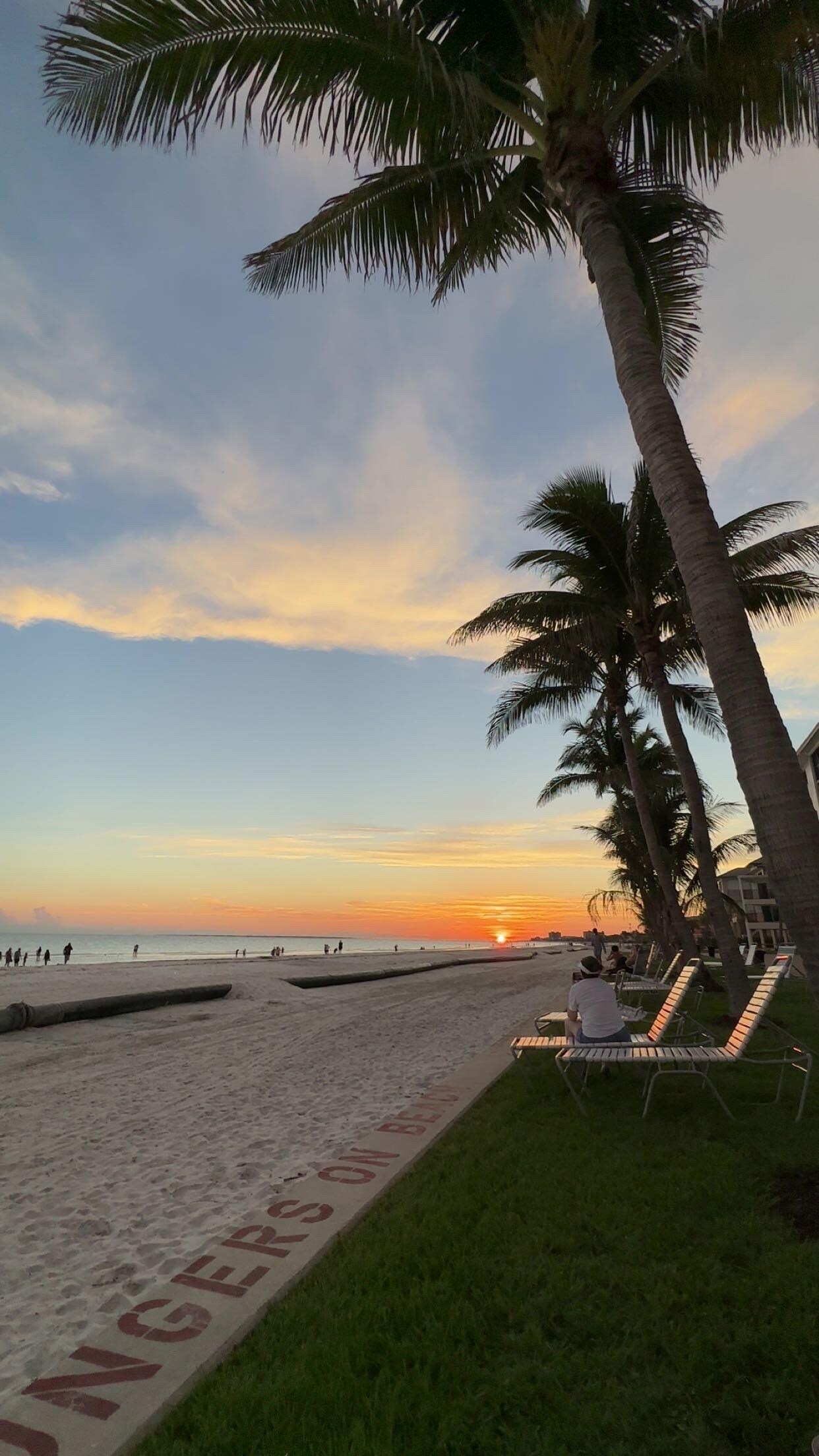Sunset from the beach in front of condo
