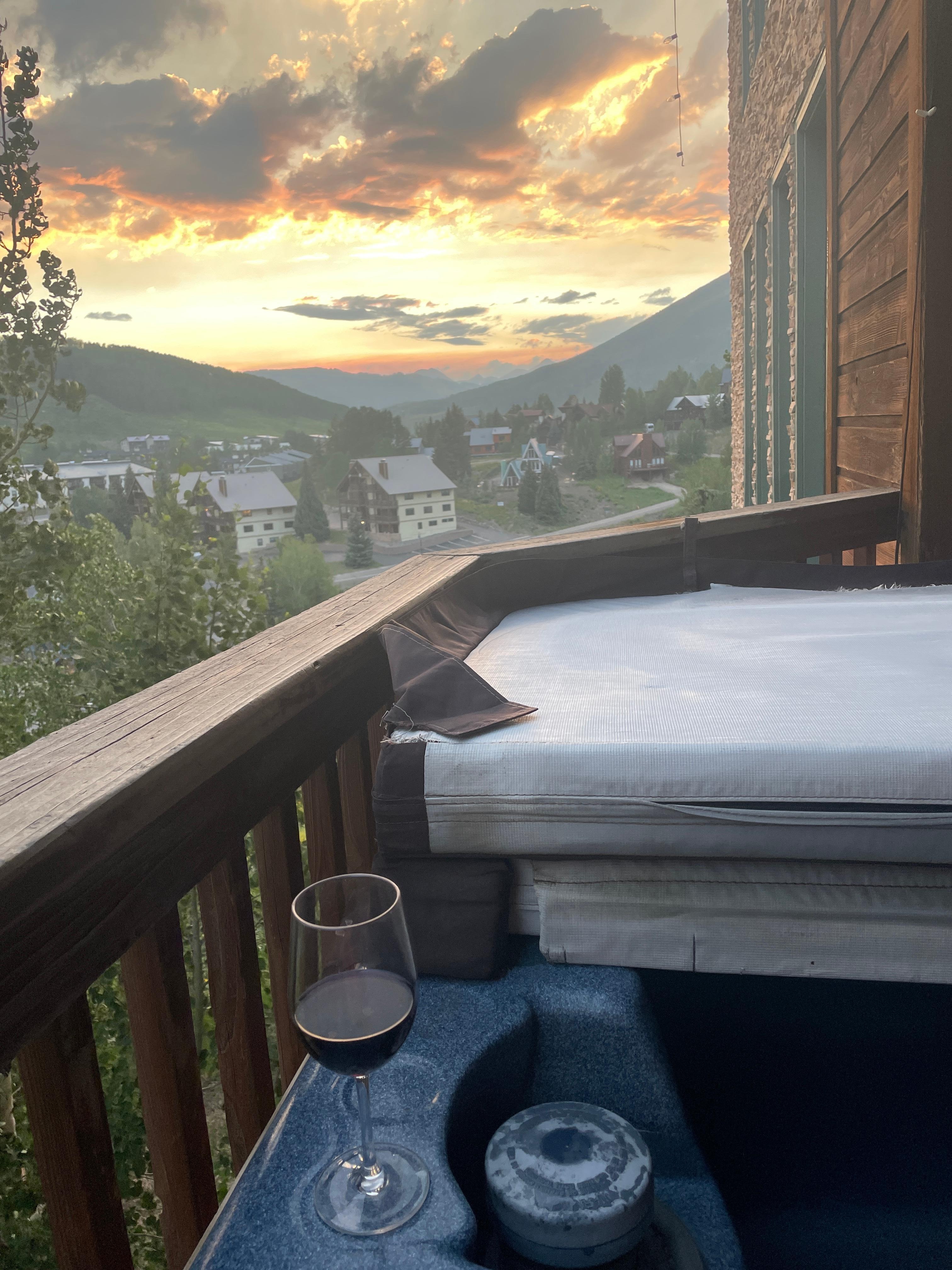 Sunset from the hot tub.