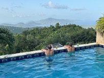 Enjoying the view from the pool.