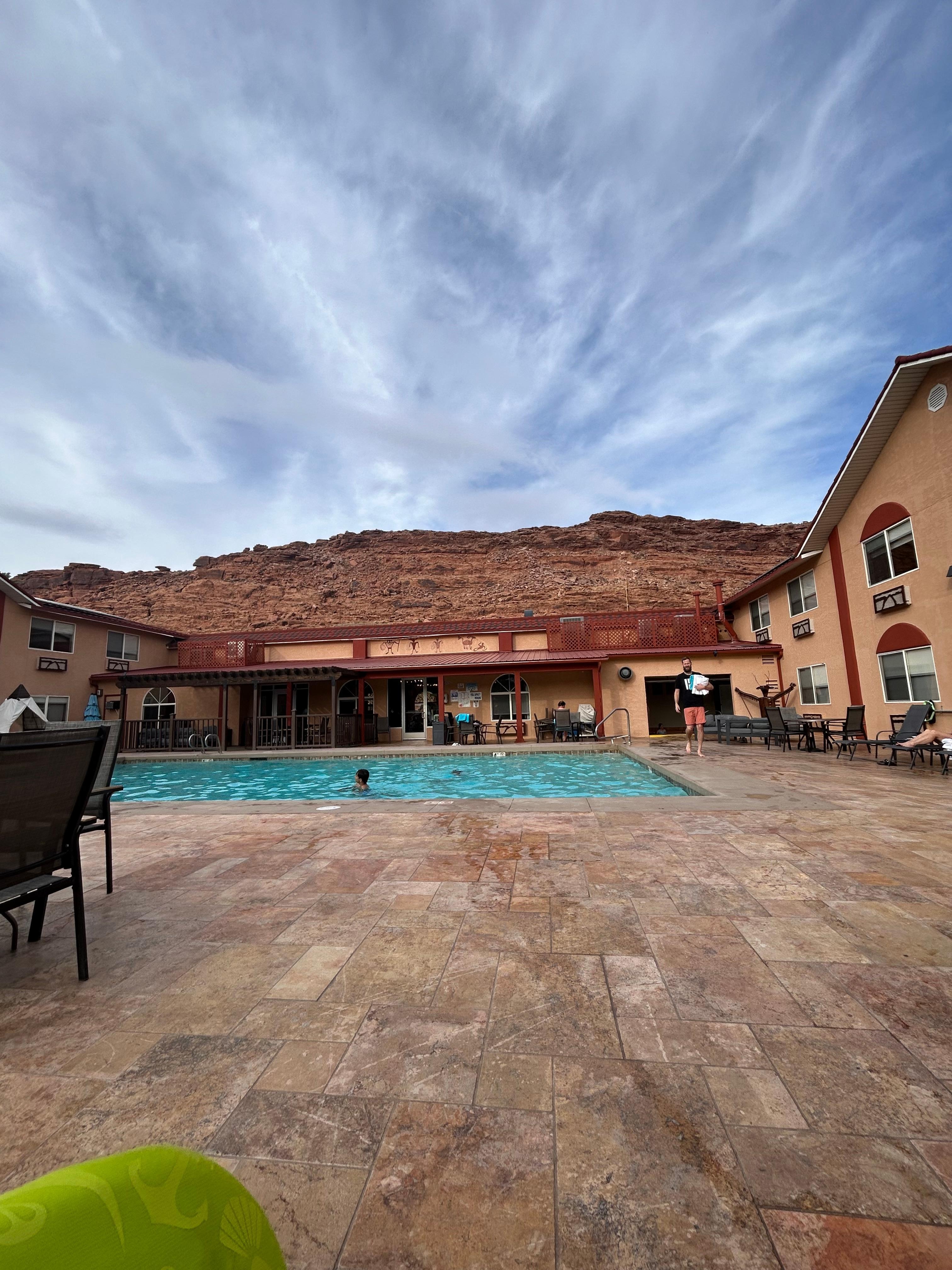 Pool, with hot tub area in distance "indoors"