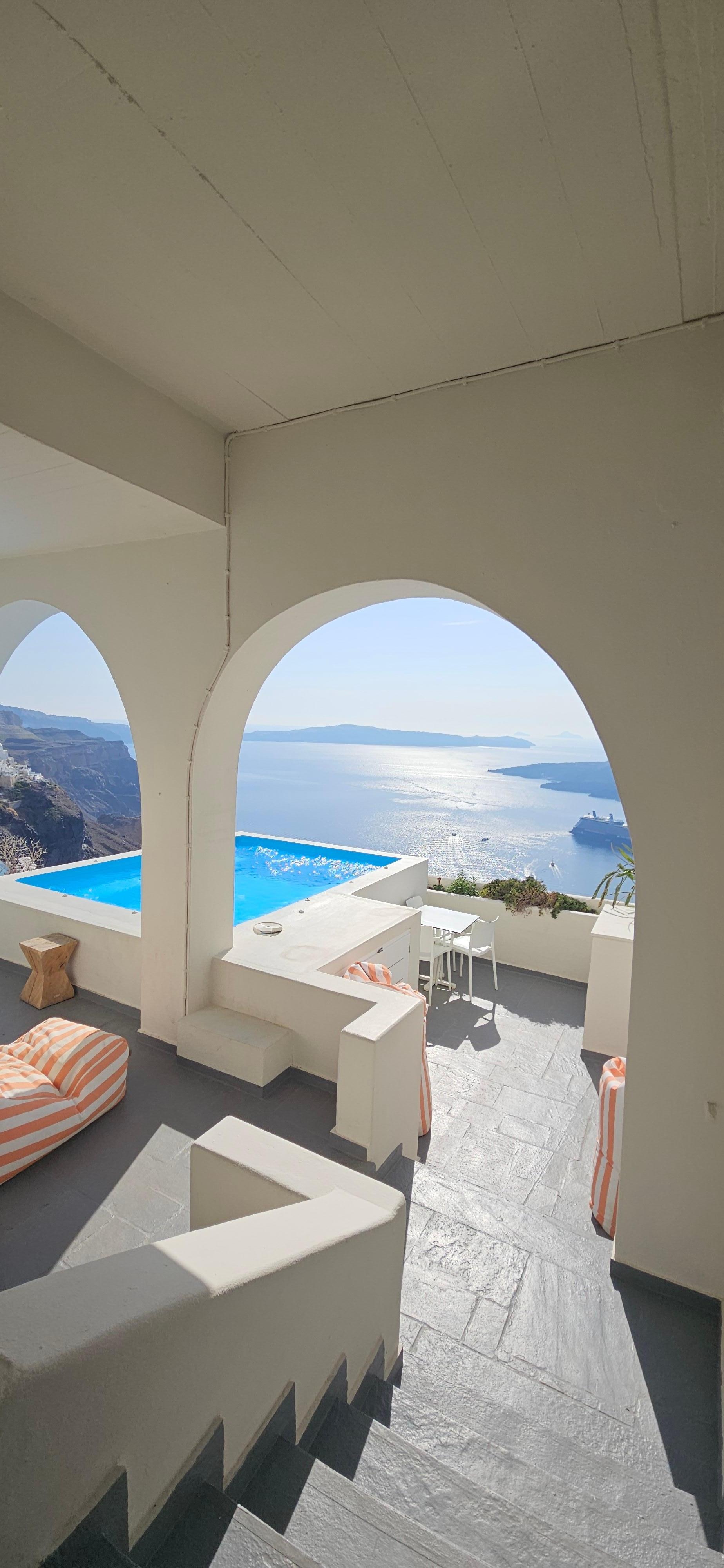 Going down the steps to our room