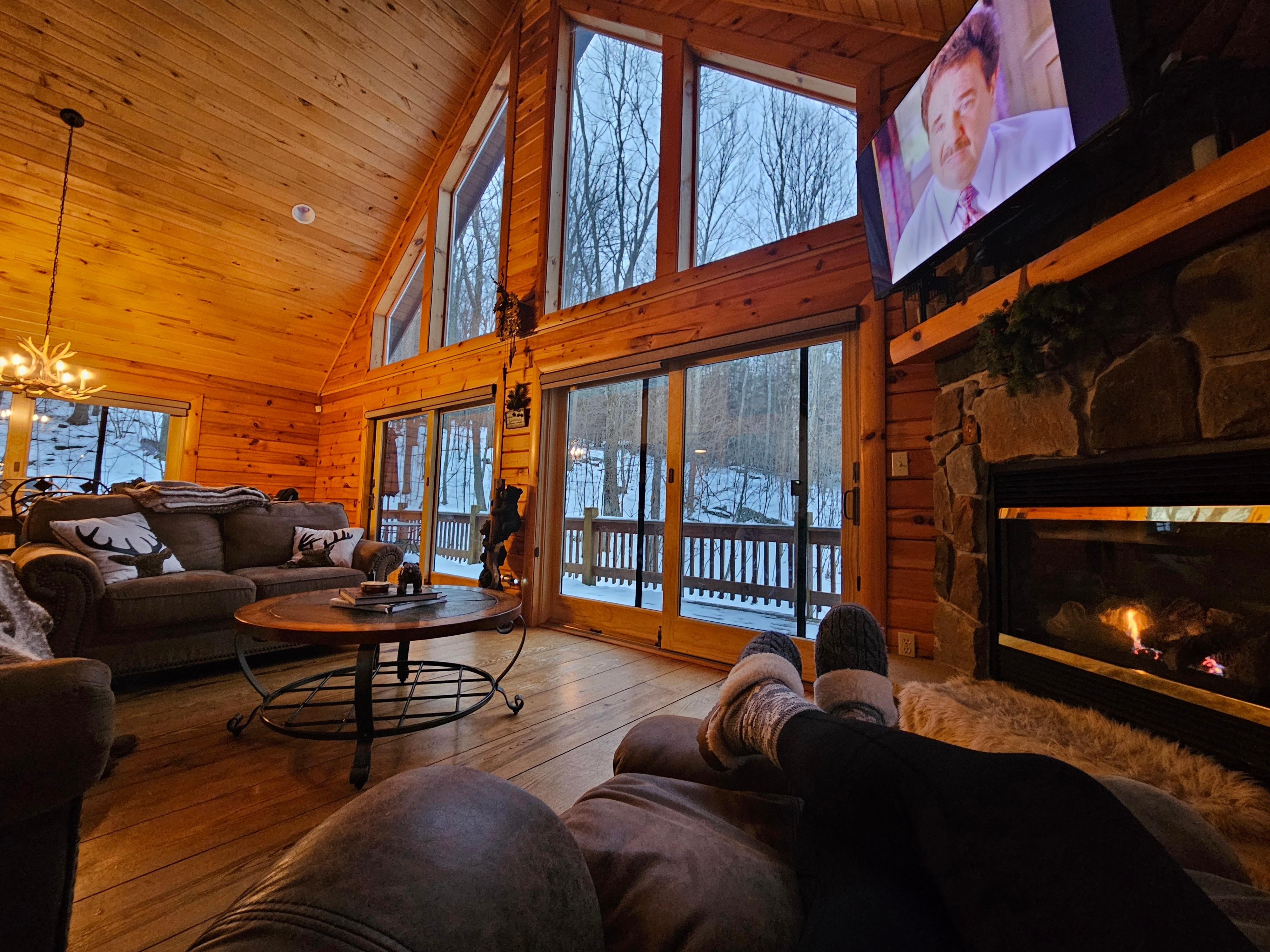 Favorite spot to relax in the cabin. 