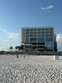 View from beach looking at hotel
