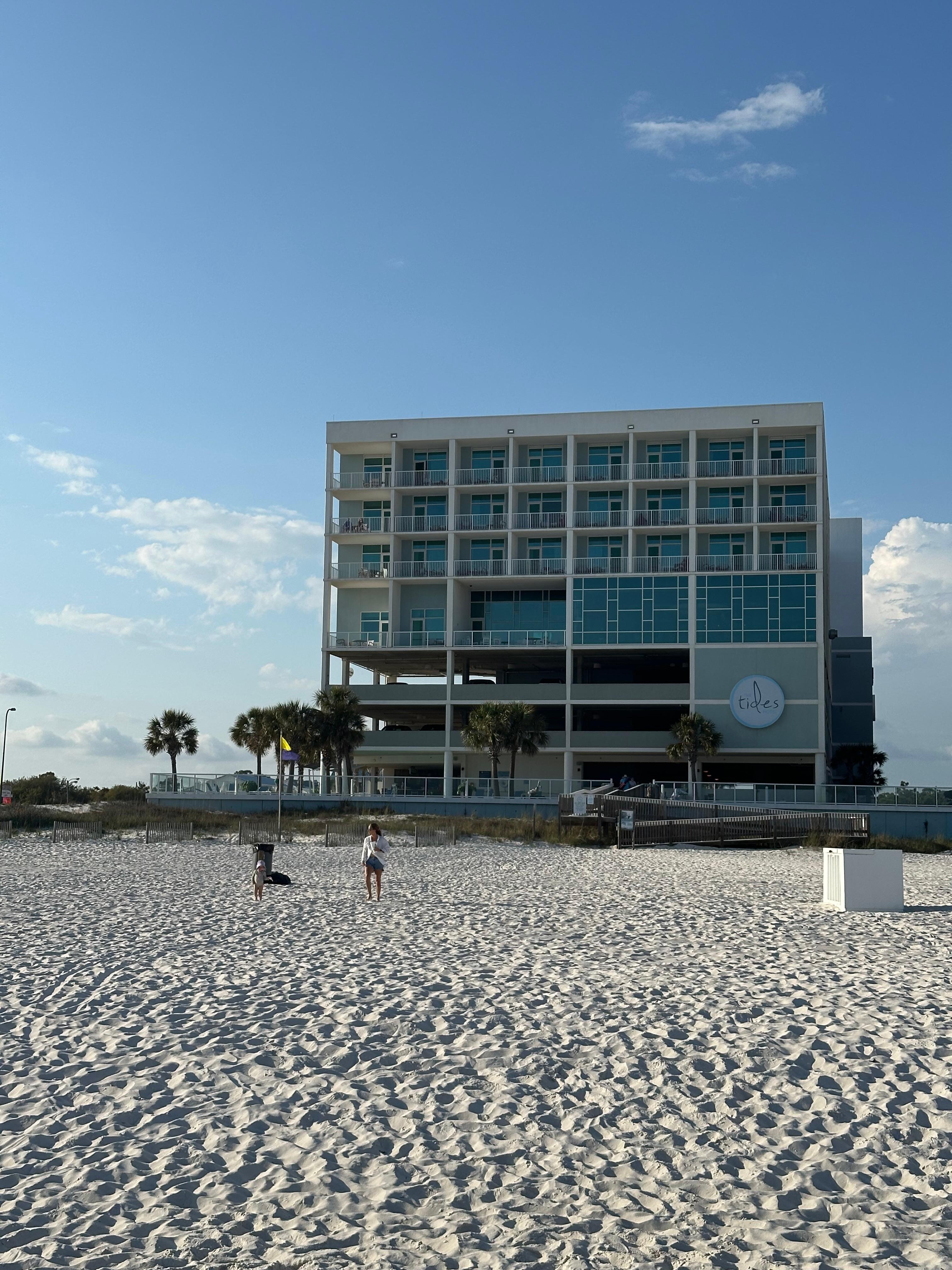 View from beach looking at hotel 