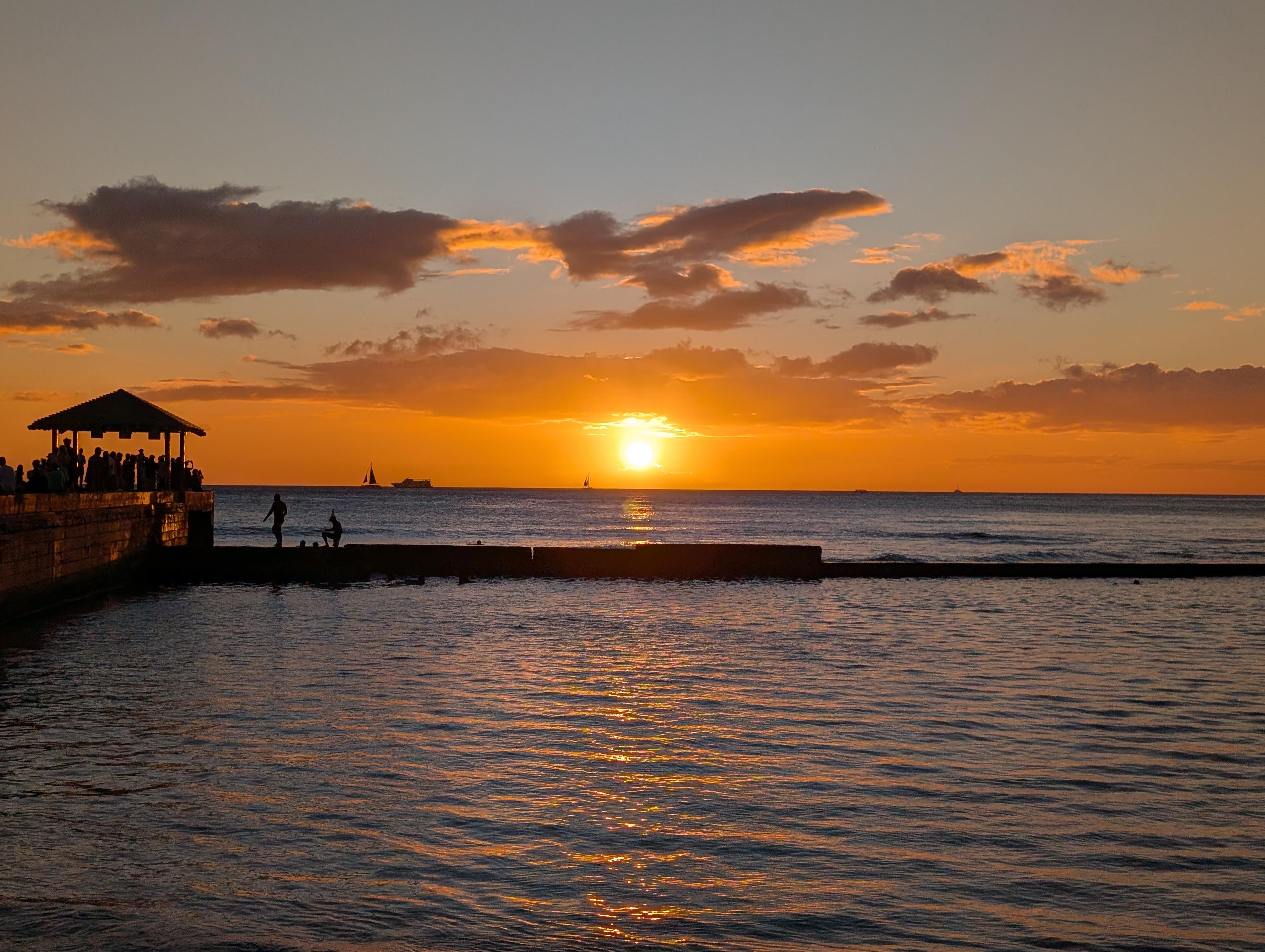 Sunset from the beach nearby. This would be pretty well visible from the 10th floor patio too.