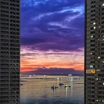 View over Manila Bay from balcony