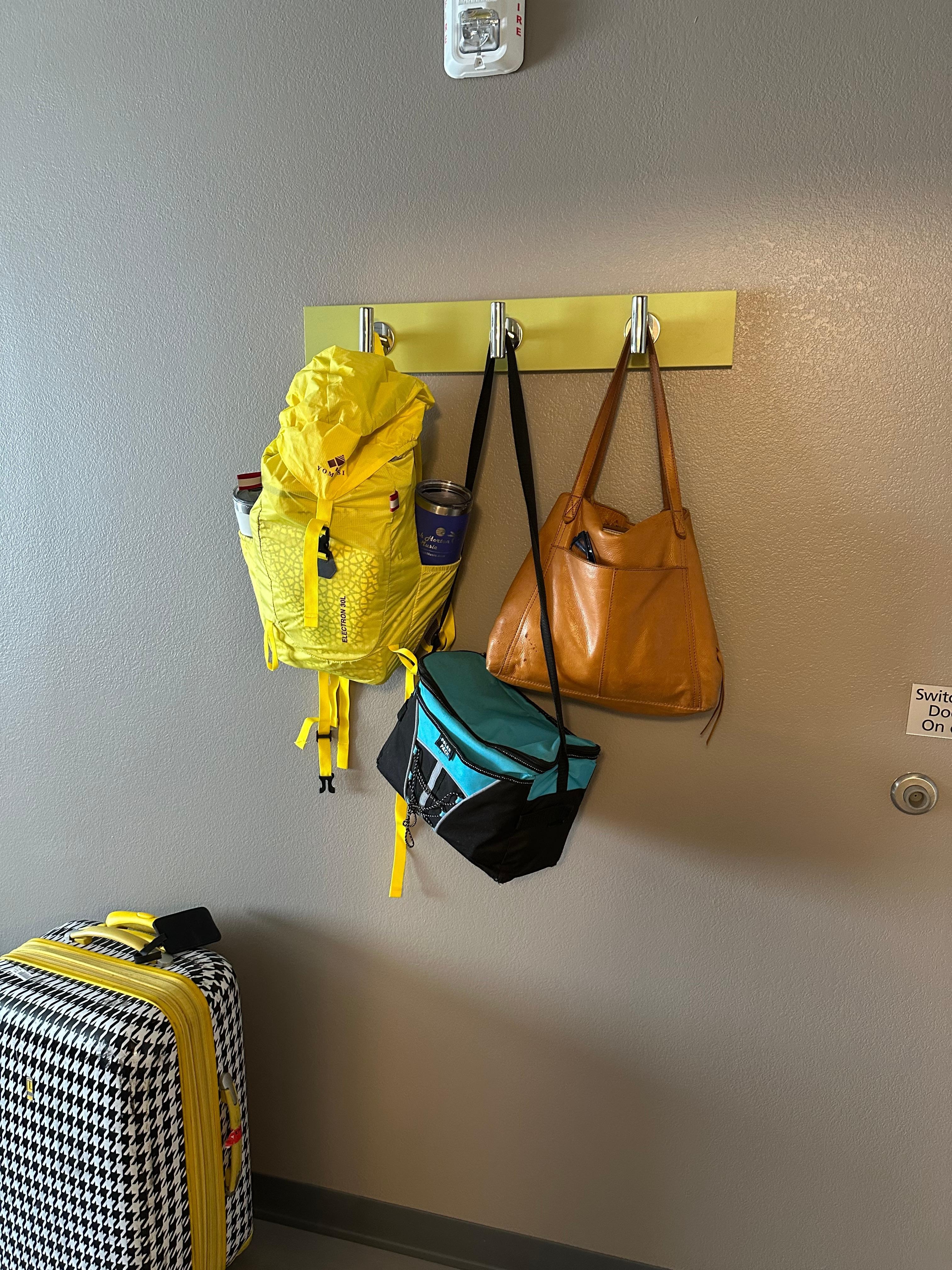 A place for everything nothing has to go in the floor or tables. 