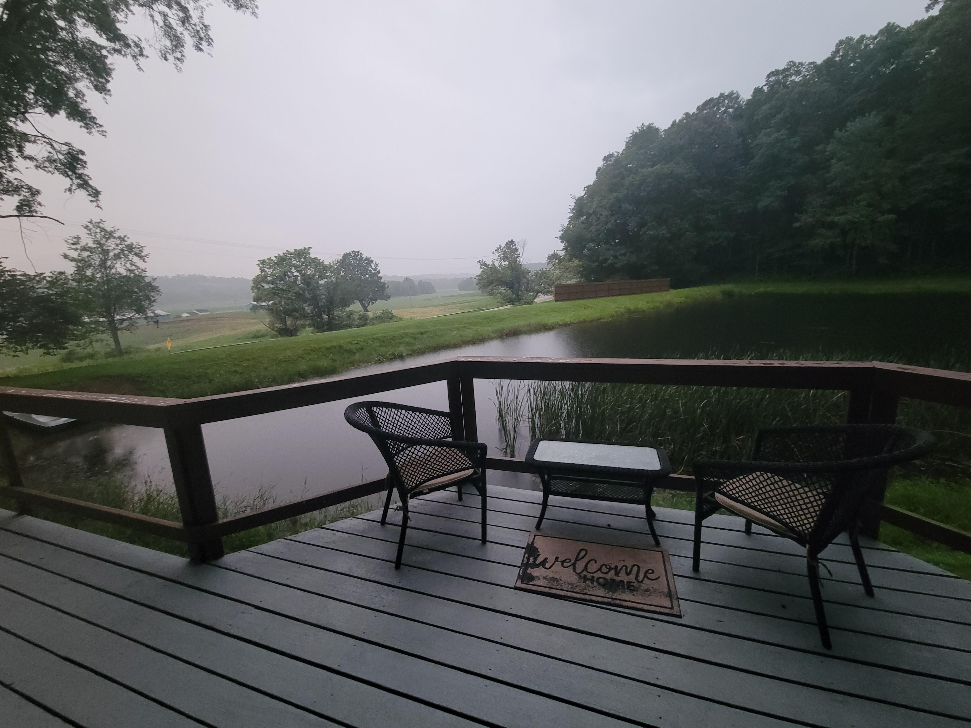 The beautiful overlook as a rain shower rolled in.