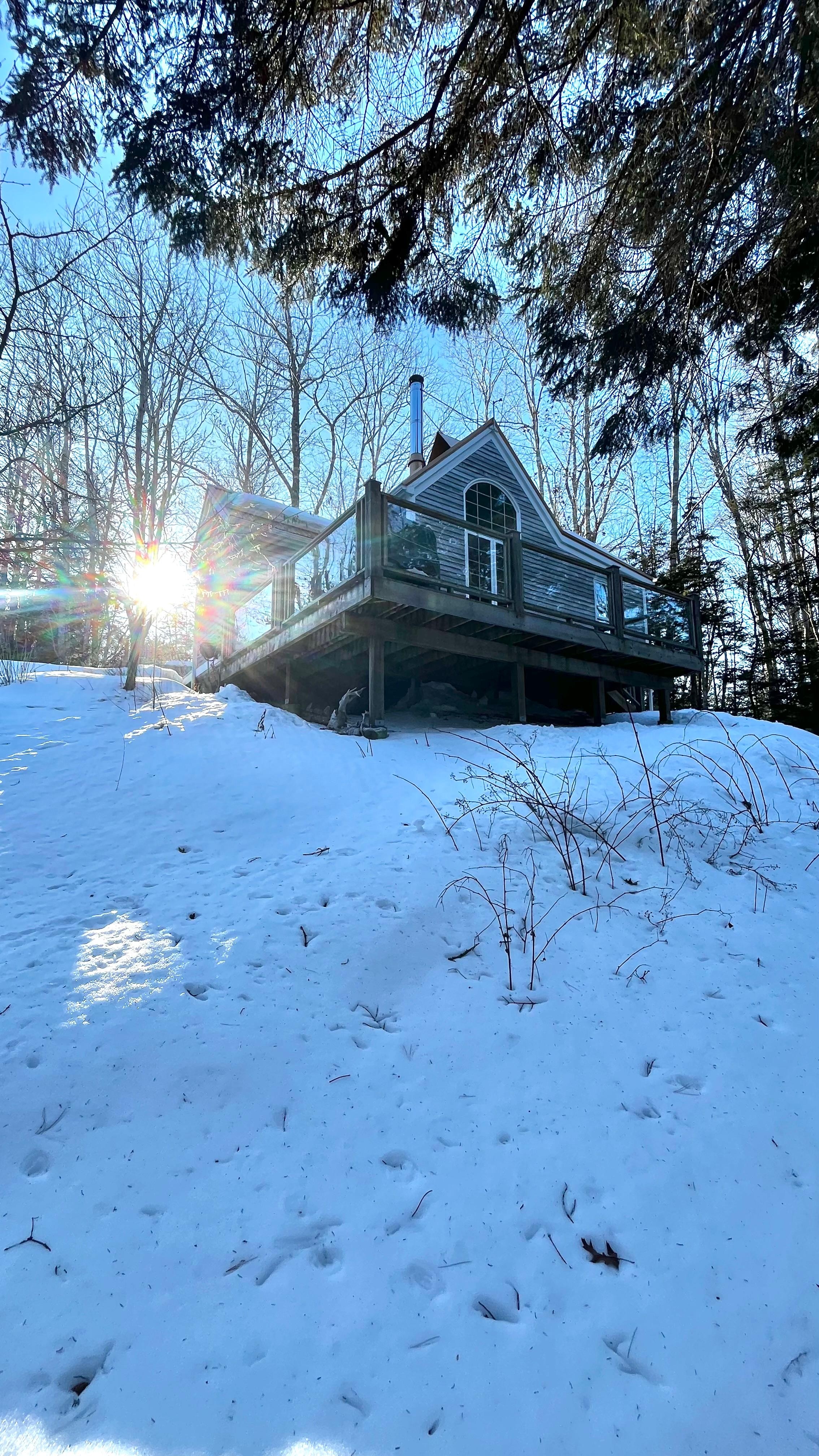 snowshoed down to the river, this was the view from there.