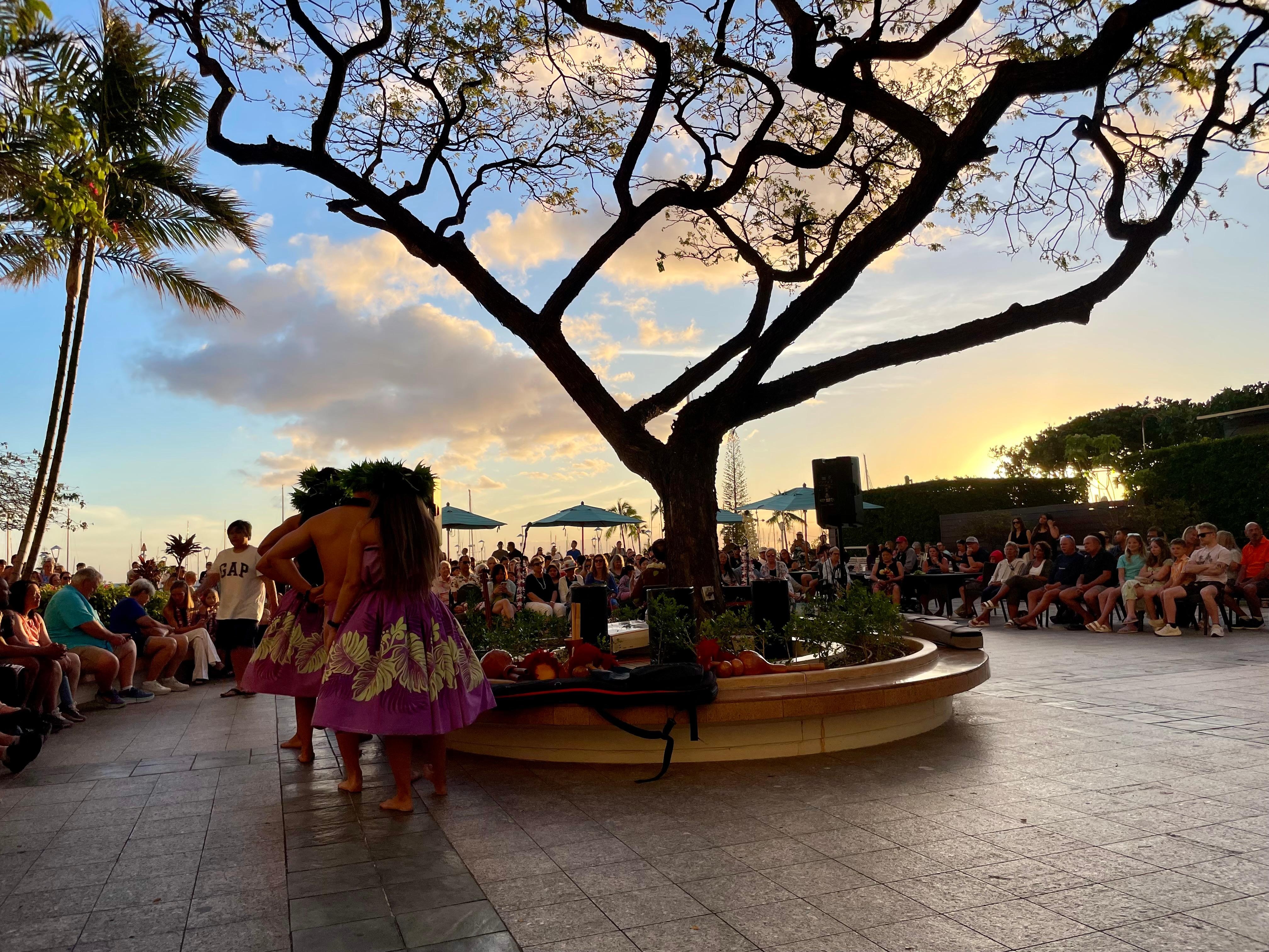 Hula dancing show every Friday. 