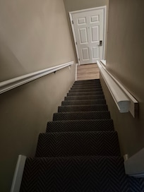 Stairs from downstairs upstairs