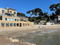 Back of hotel and beach