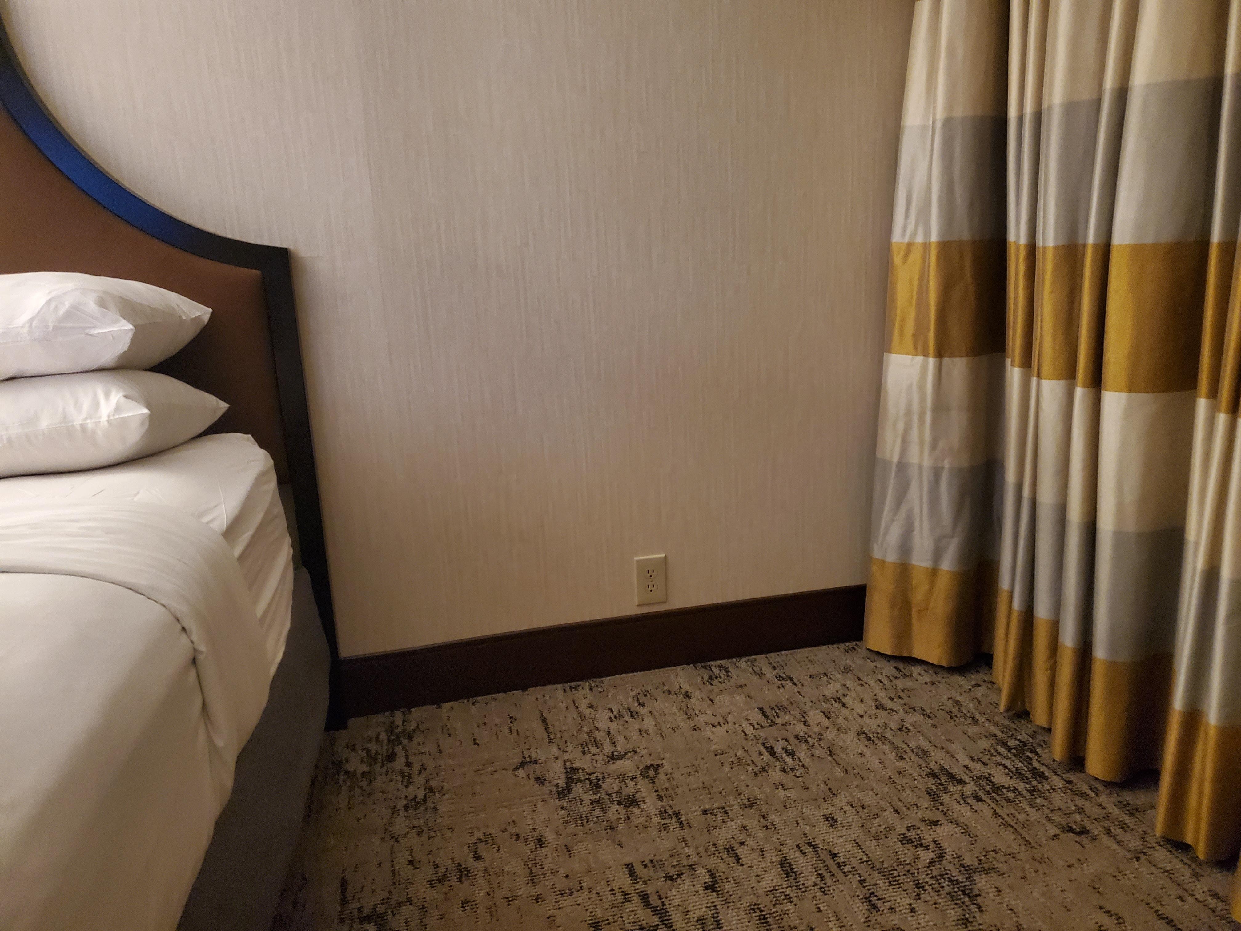 The only chair in my room was the desk chair.  There was an empty space where another chair should have been.  