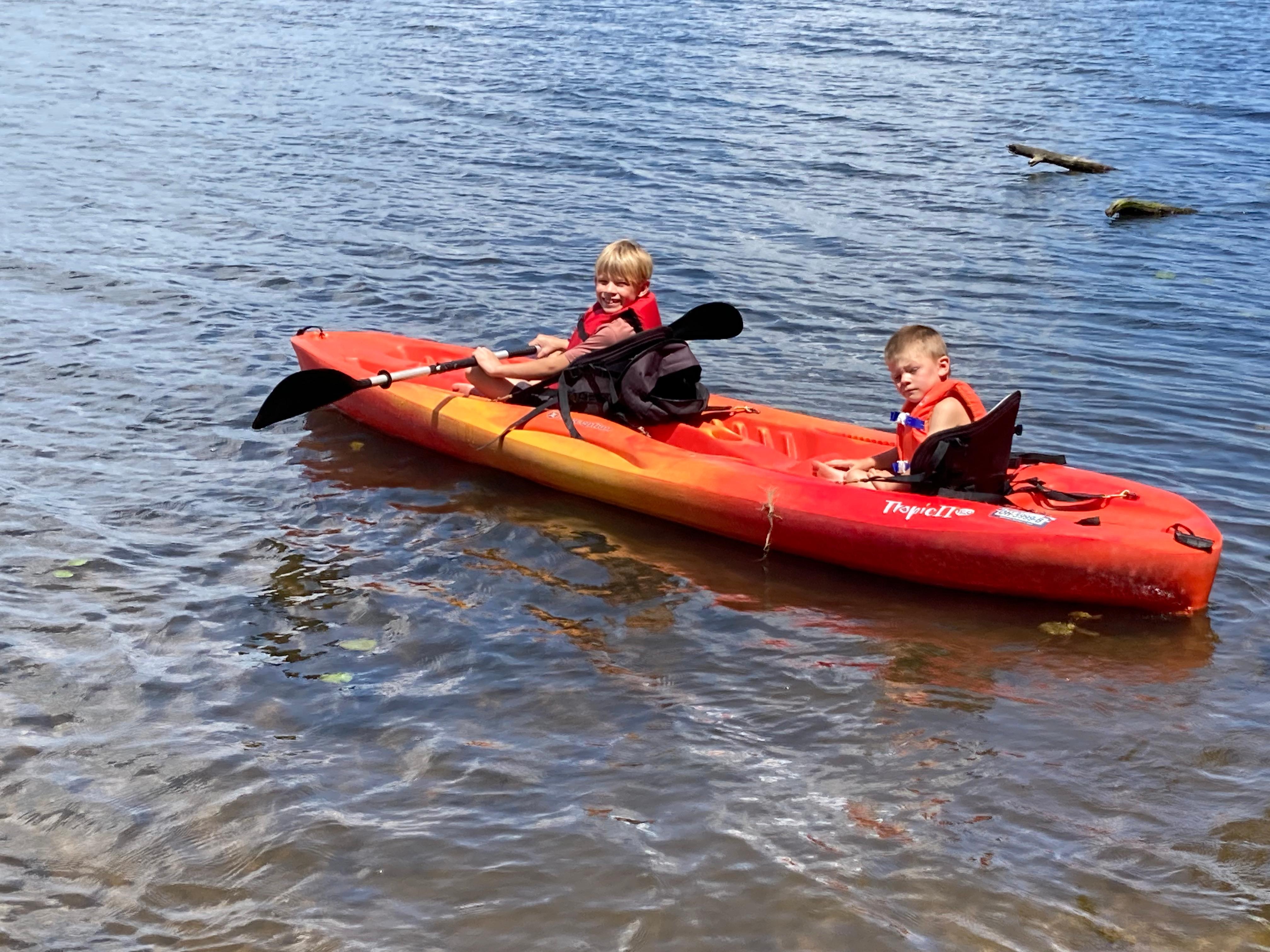 double kayak in addition to some single kayaks