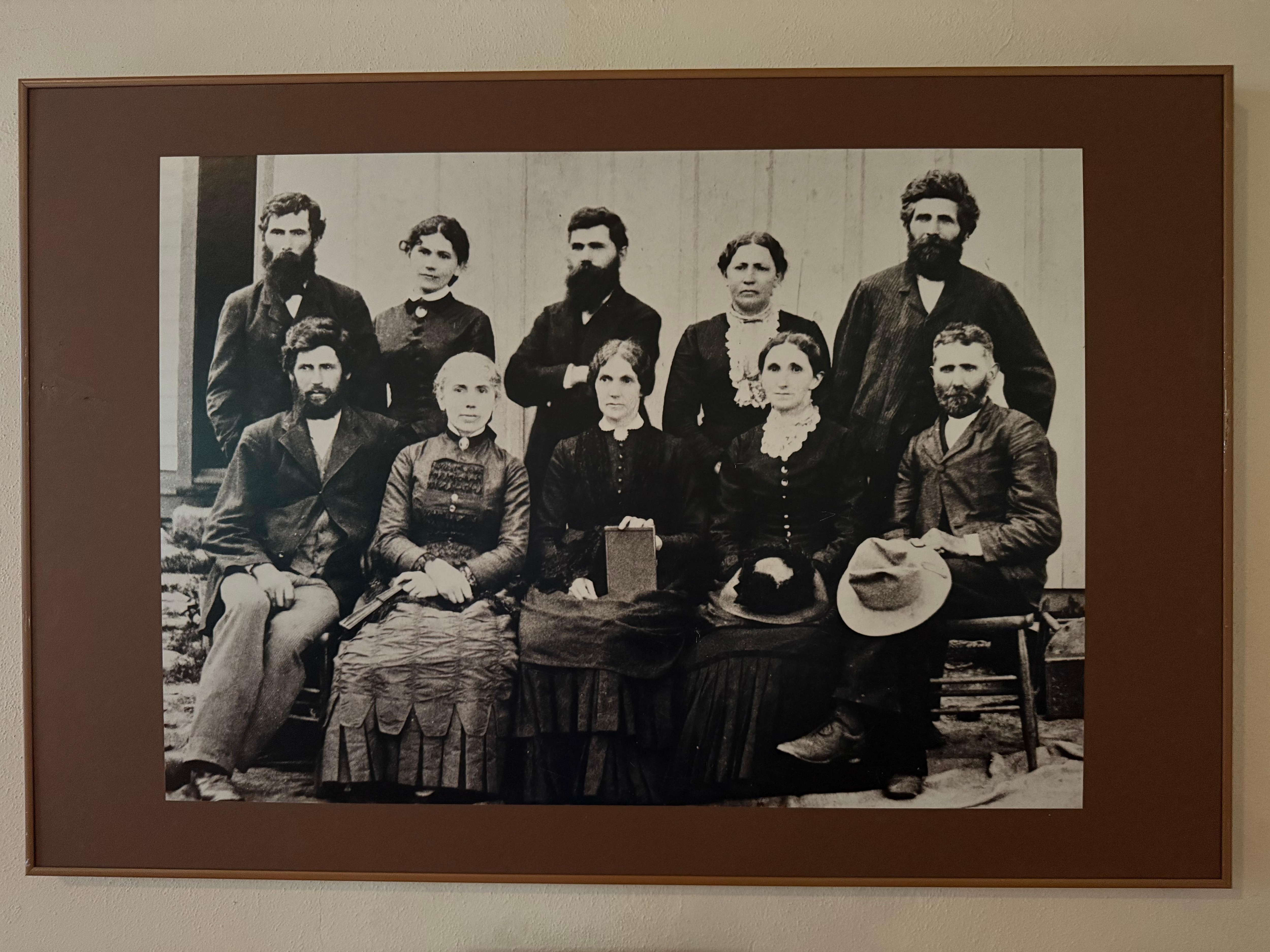 Aunt Margaret’s family. Picture displayed at the church down the road from her house. Aunt Margaret is seated, second from right.