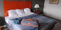 Stained bed cover.