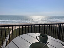 Breakfast on the balcony every morning.