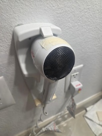 Masking tape on hair dryer