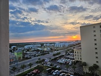 From the railing on the front of the tower where our condo was