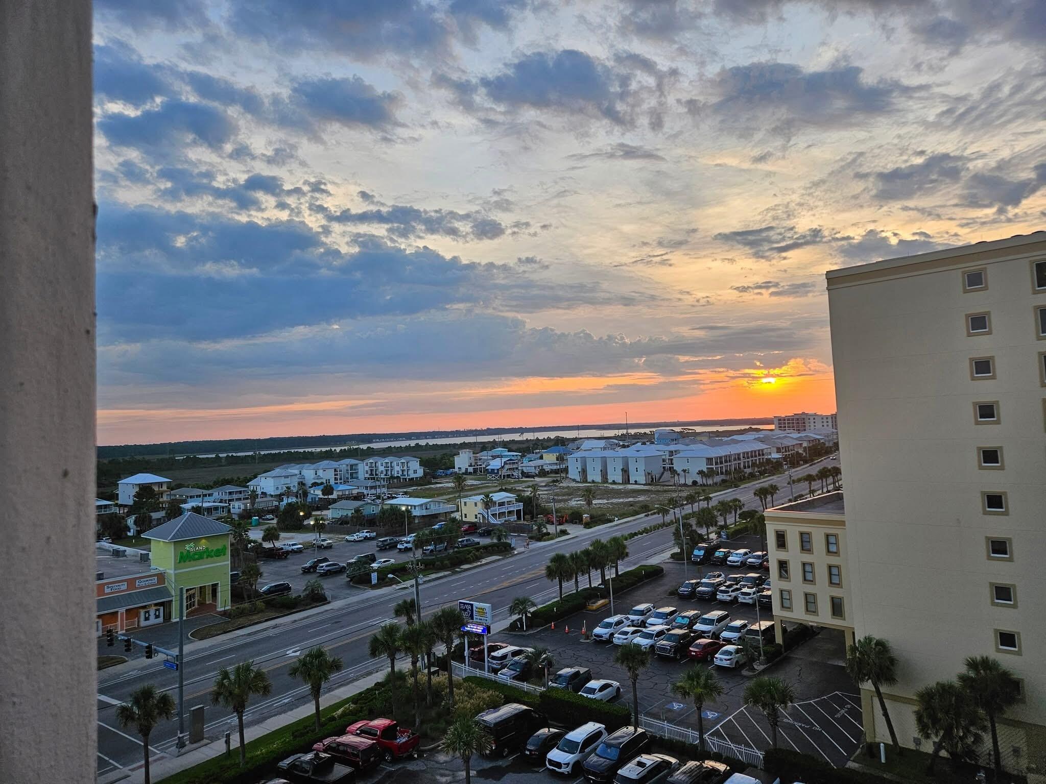 From the railing on the front of the tower where our condo was