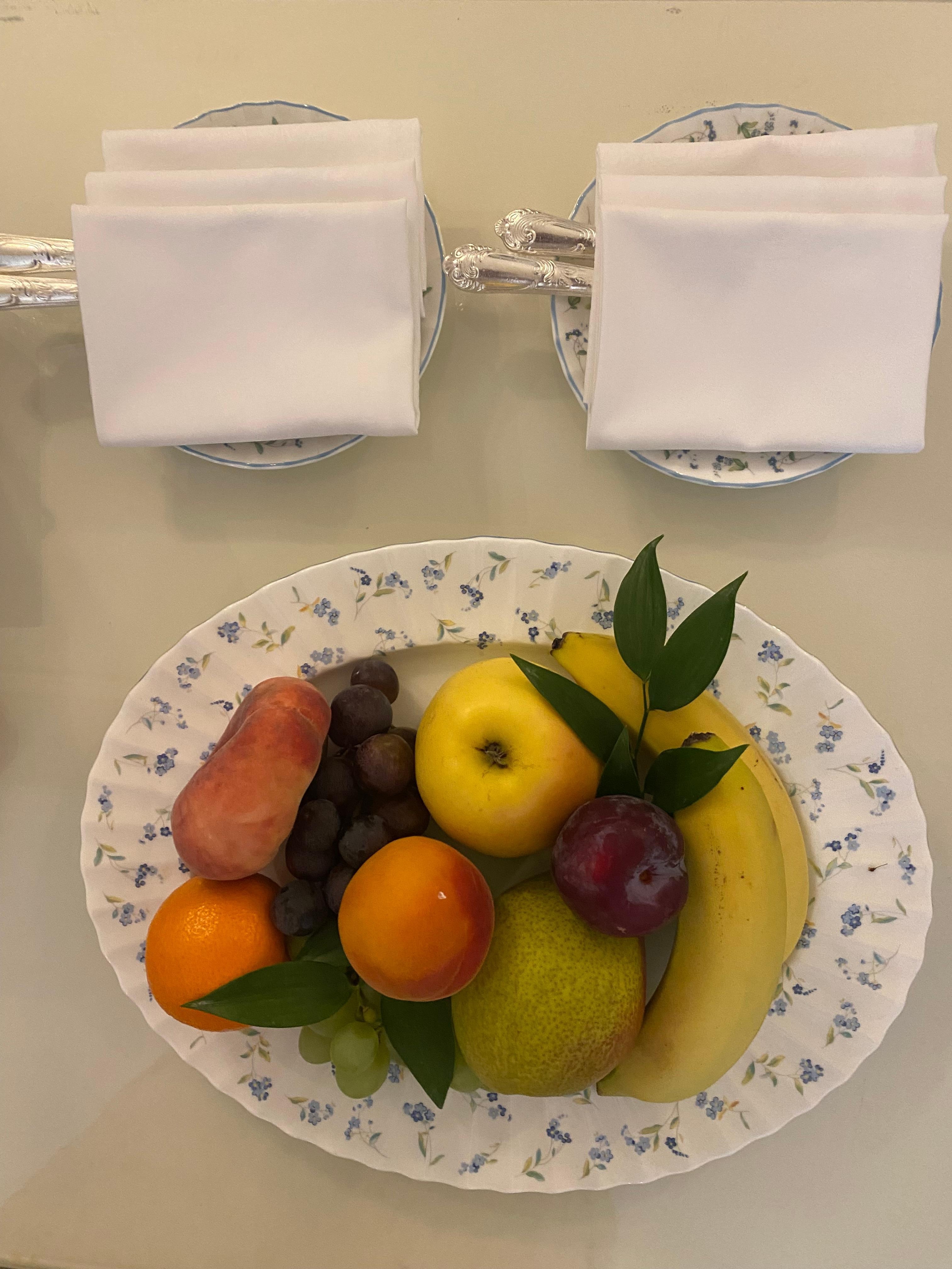 Our delicious fruit platter in our room refreshed daily