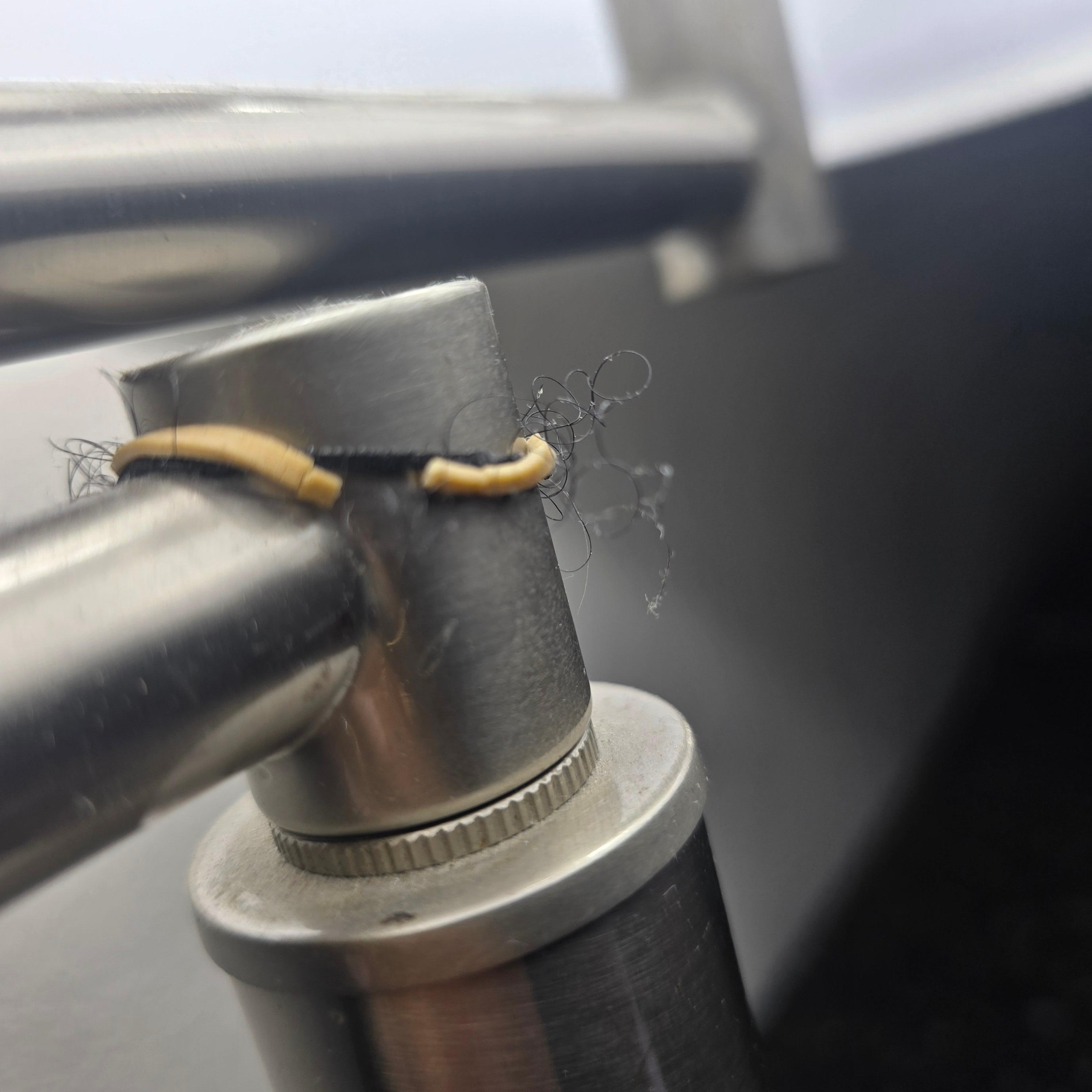 Nasty hair on the lamp so disgusting 