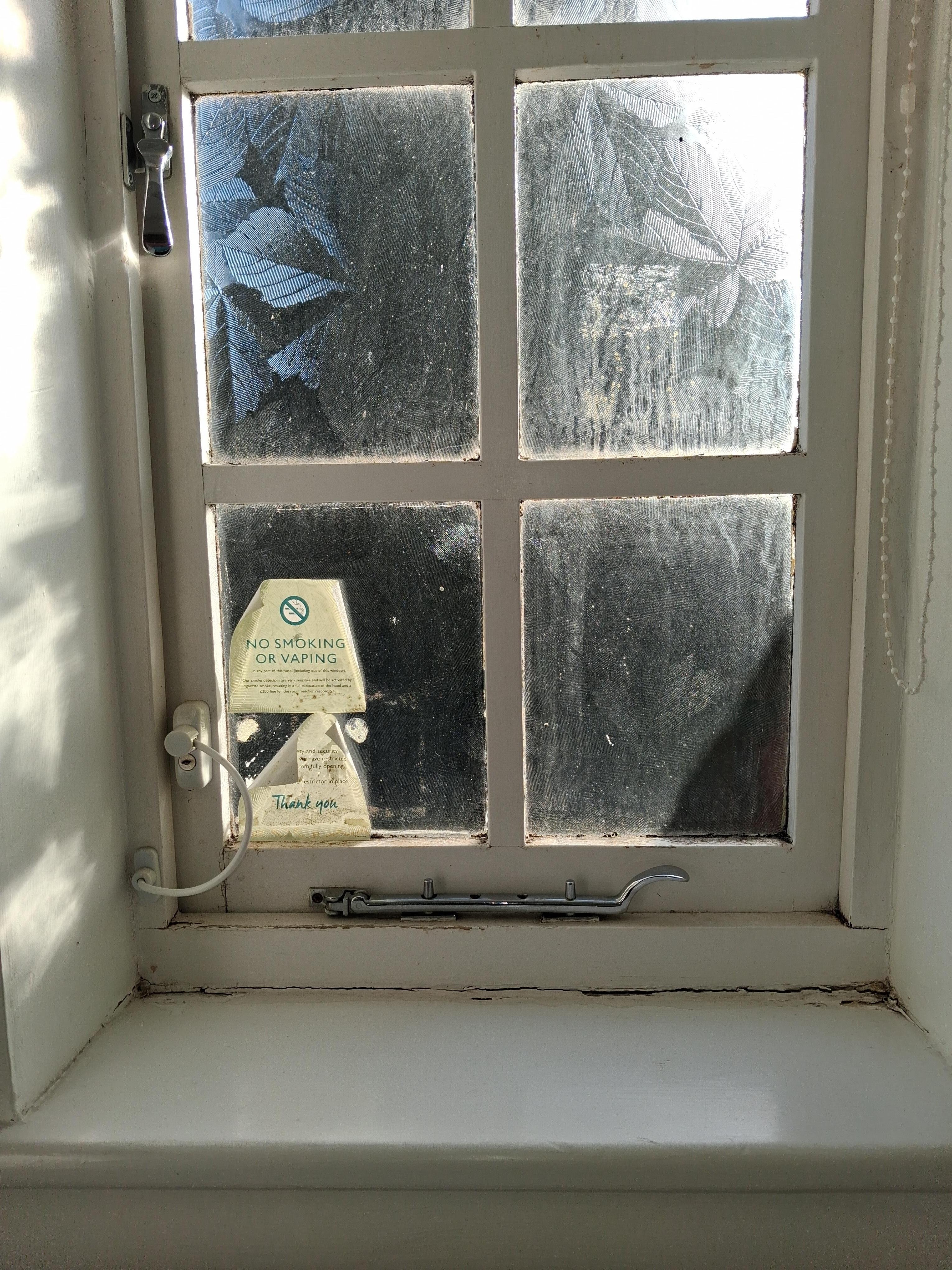 Window, needs painting and new stickers.