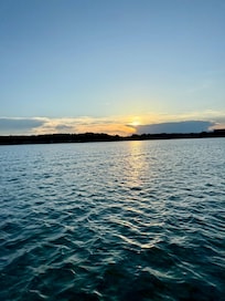 Lake Wylie sunset on the boat.