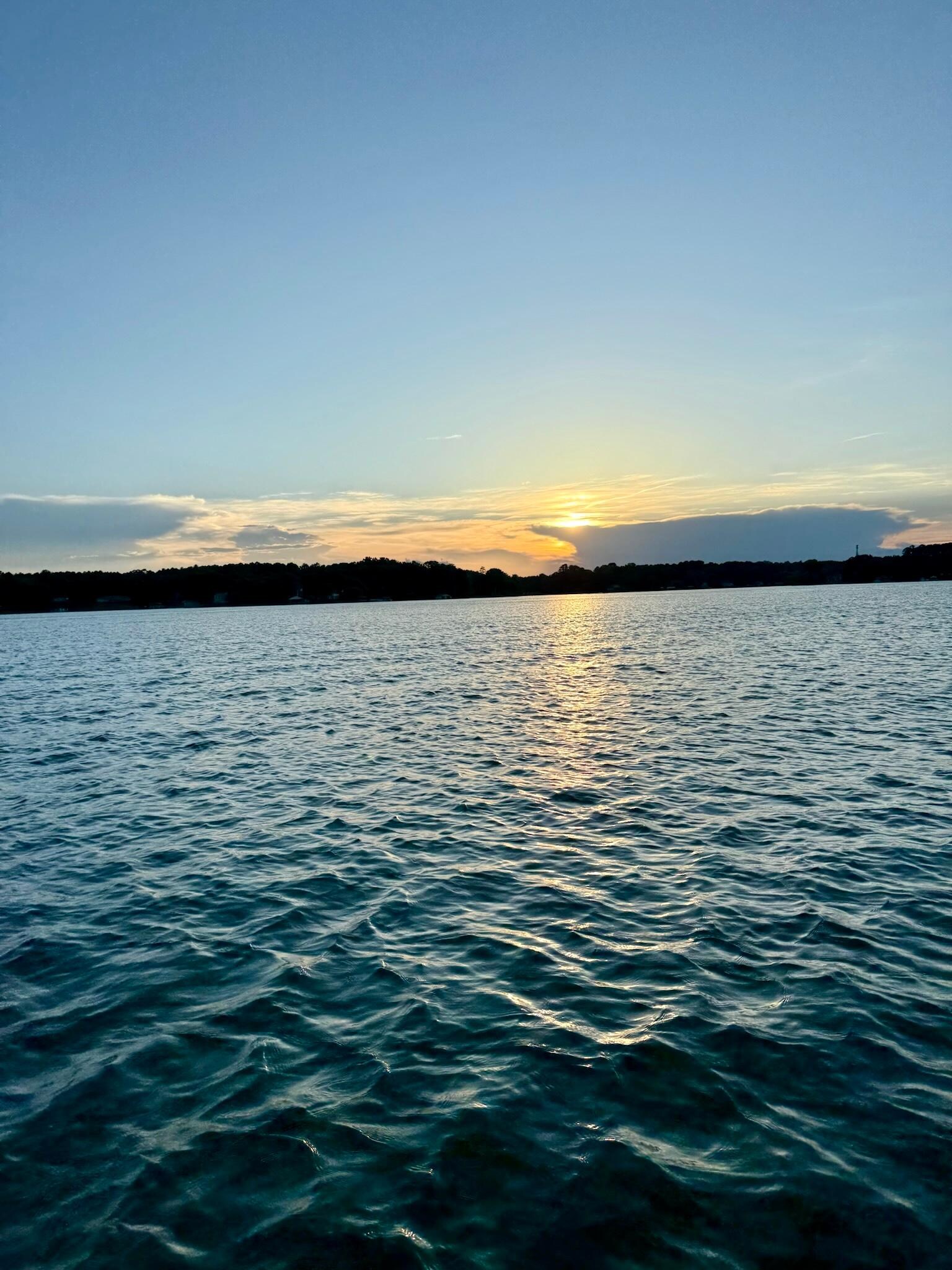 Lake Wylie sunset on the boat.